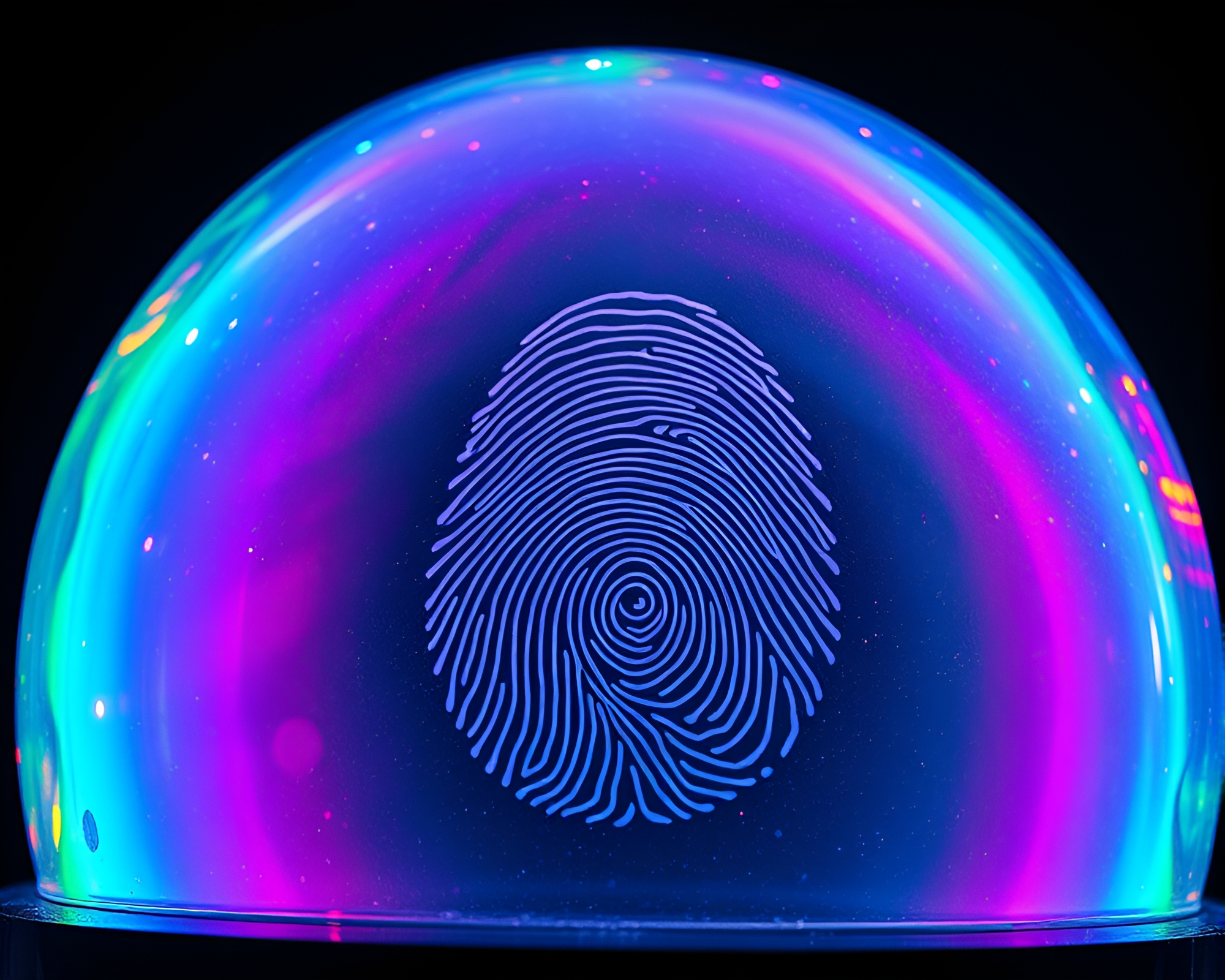 Galactic Rainbow Swirl in Glass Igloo Sanctuary – free AI stock image