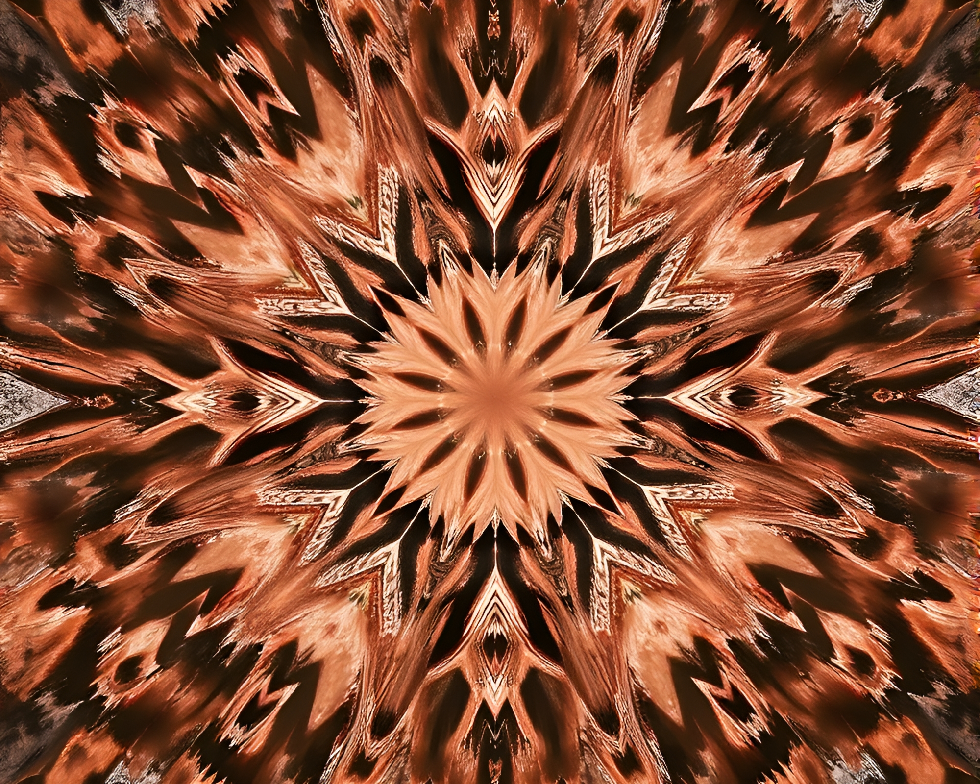 Northern Tundra Rose Gold Sunset Symmetry – free AI stock image
