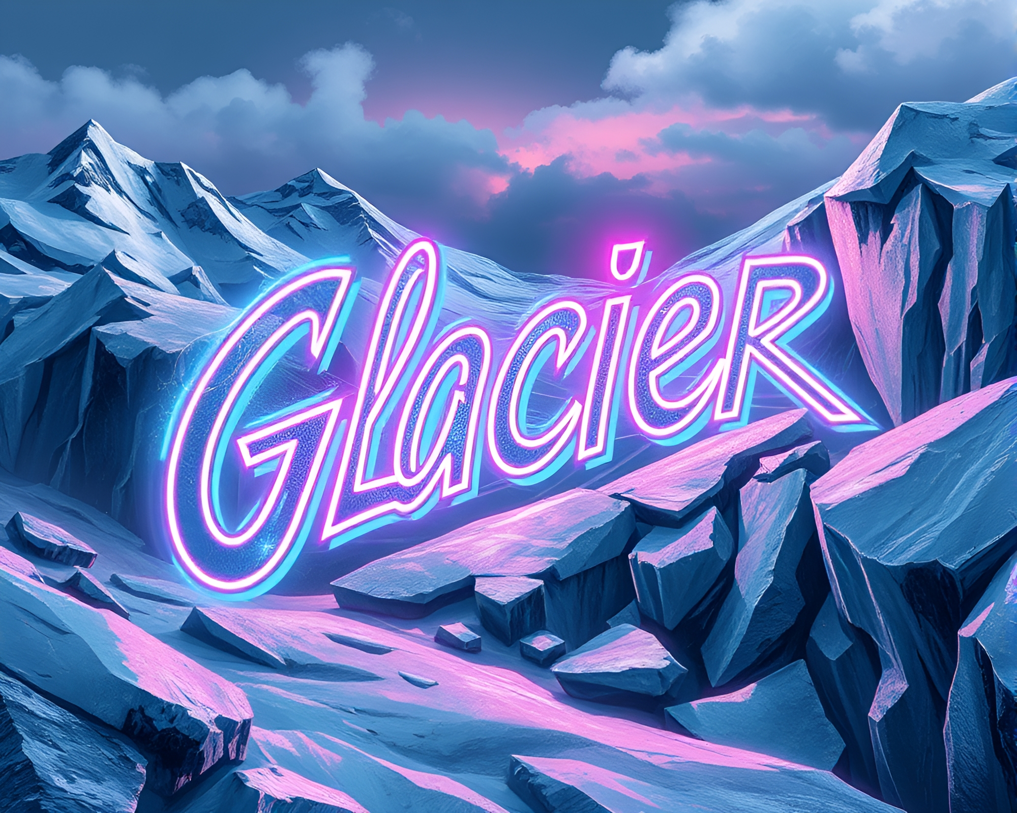 Glacier Street Art with Silver Leaf Details – free AI stock image