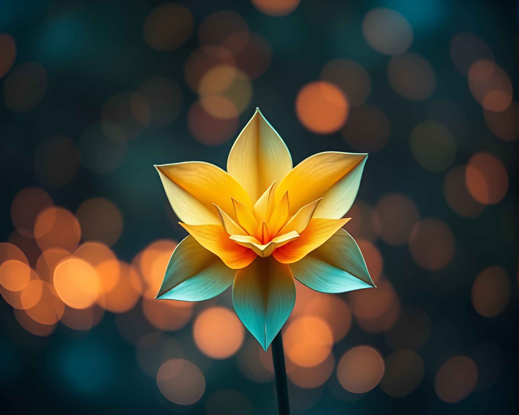 Origami Flower Bokeh Art – Pastel Dreamscape – free AI stock image