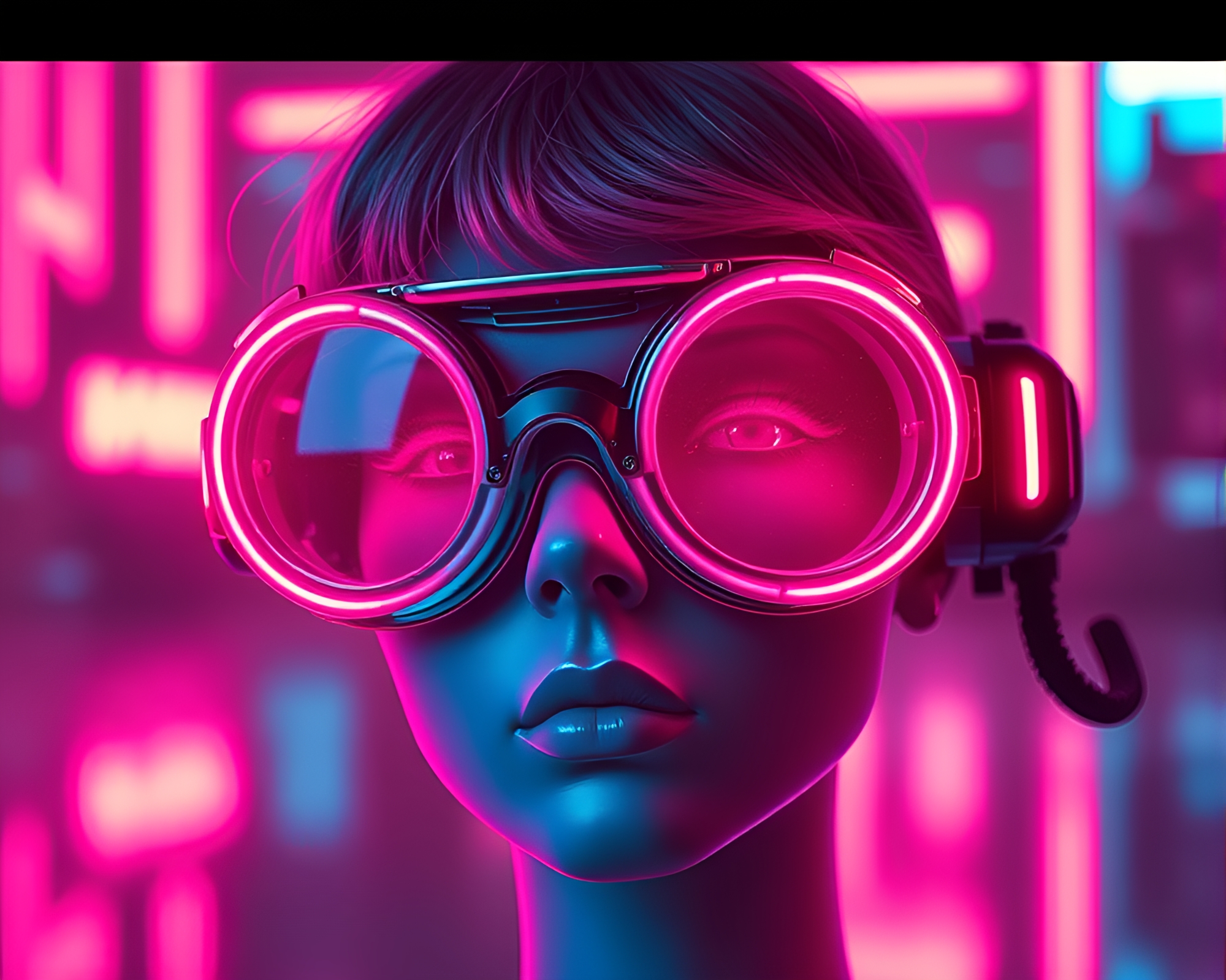 Steampunk Goggles at Sunrise: Synthwave Aesthetic – free AI stock image