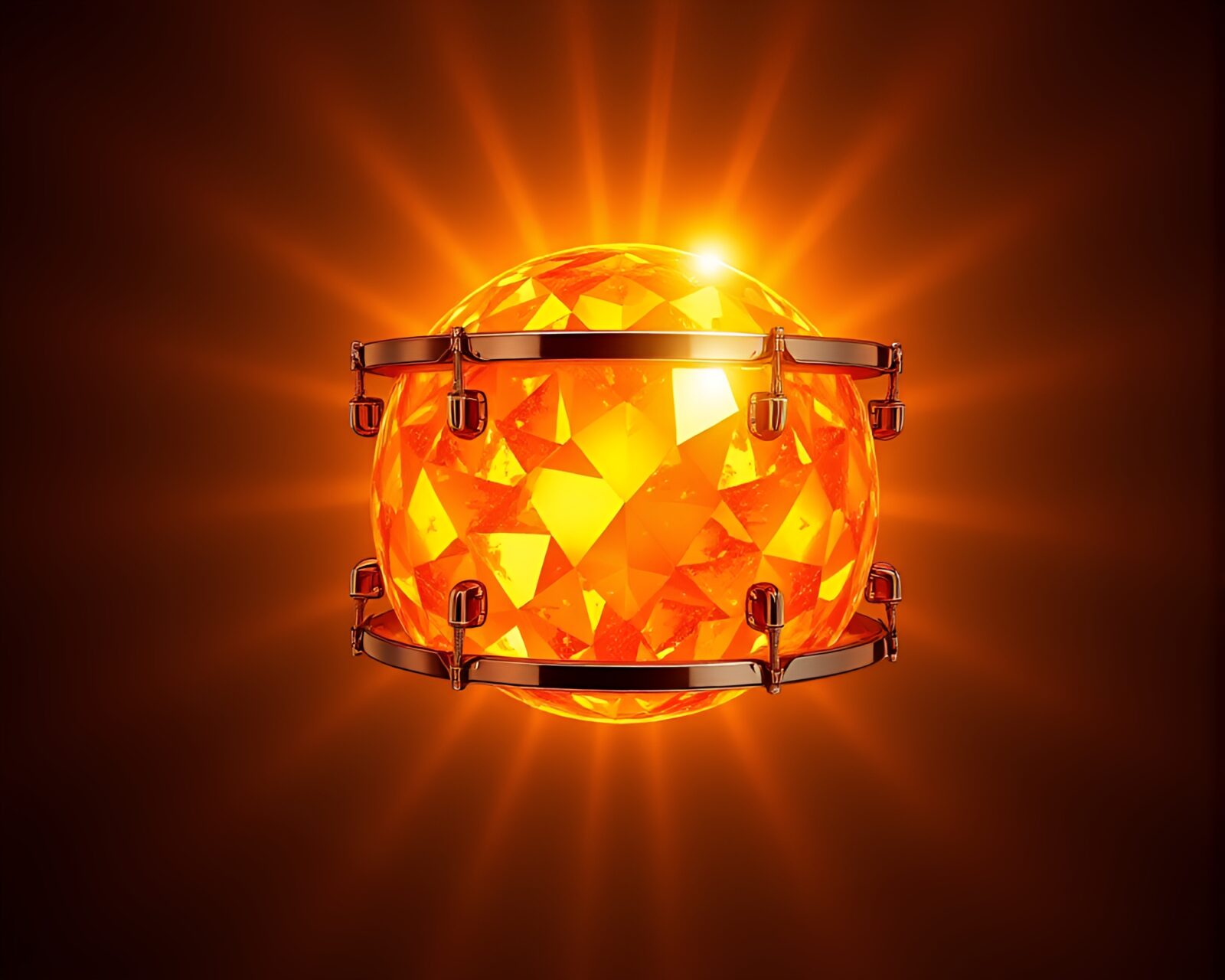 A drummer playing in desert oasis with topaz sun flares