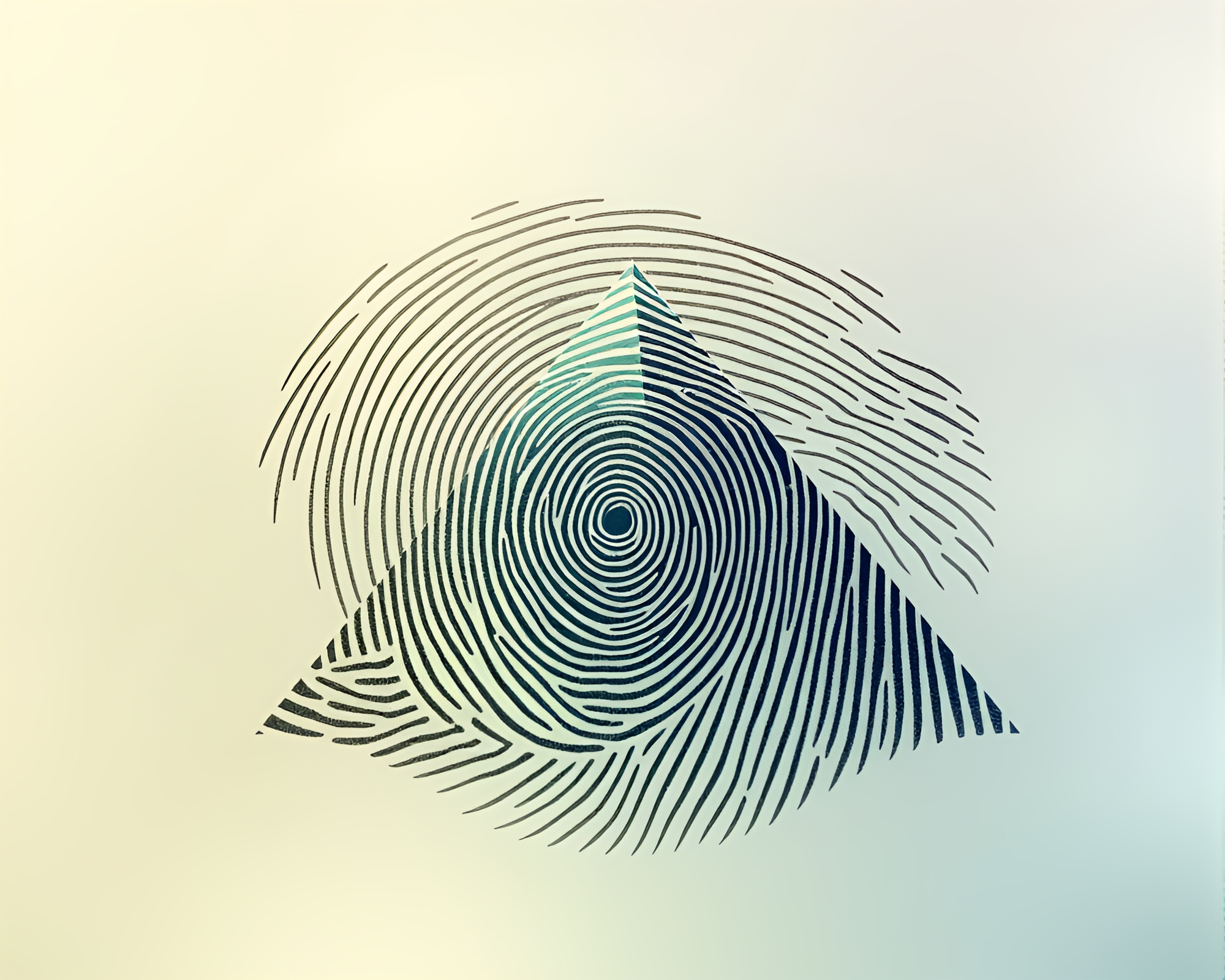 Fingerprint Swirl Pyramid in Earth Tones Concept Art – free AI stock image