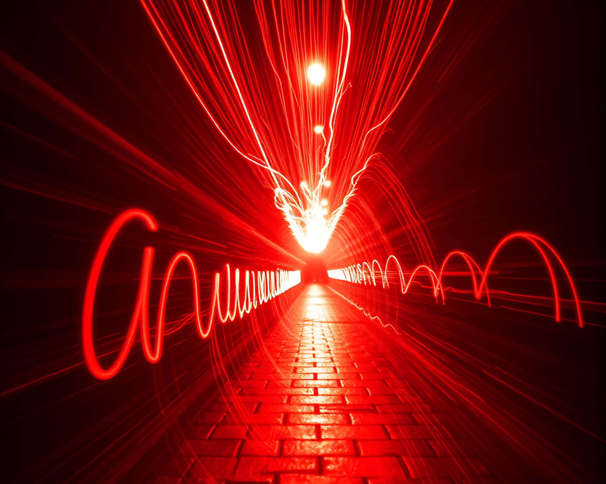 Infrared Light Trail of Love Letter – free AI stock image