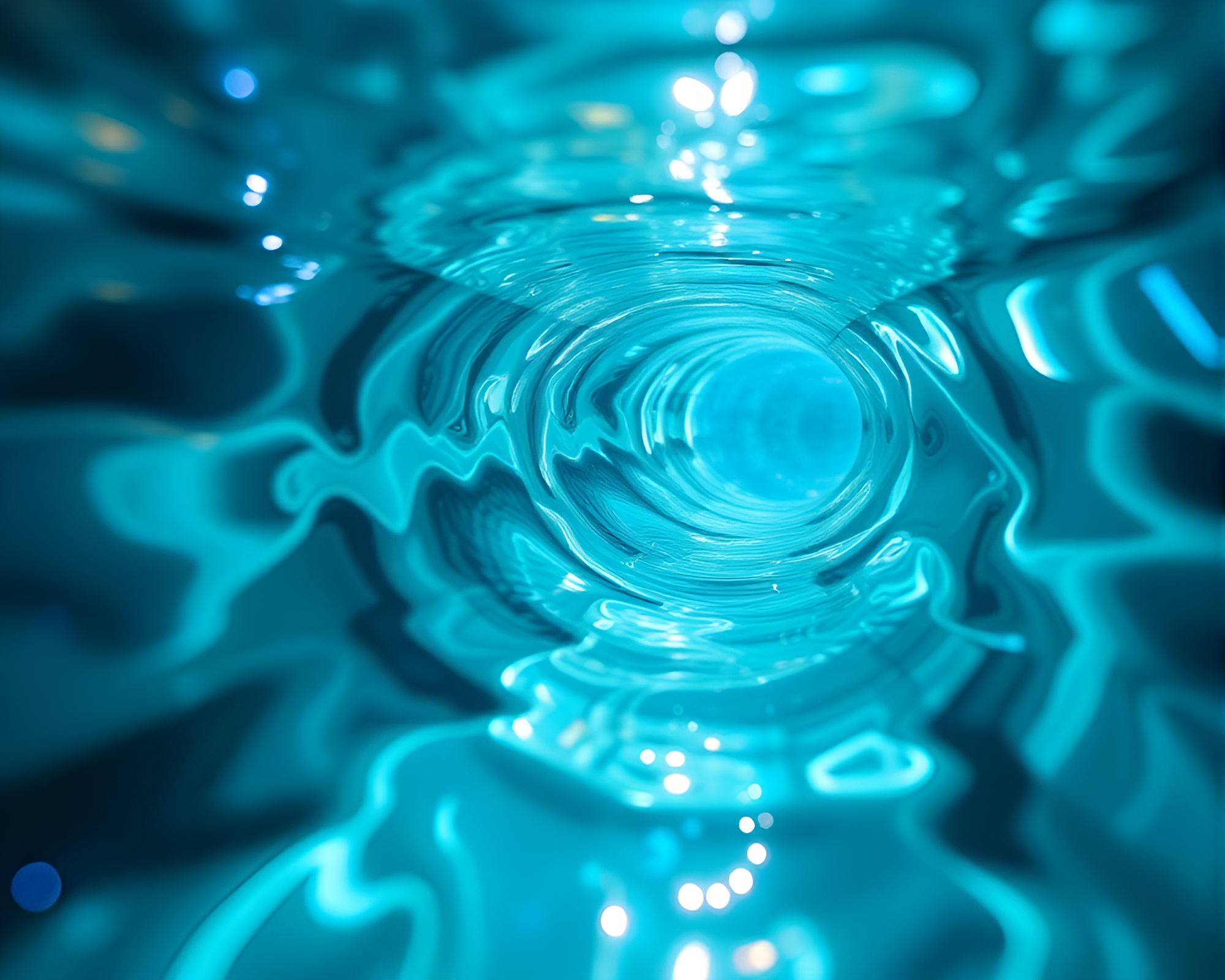Glass Tunnel Water Reflection Ripples – free AI stock image
