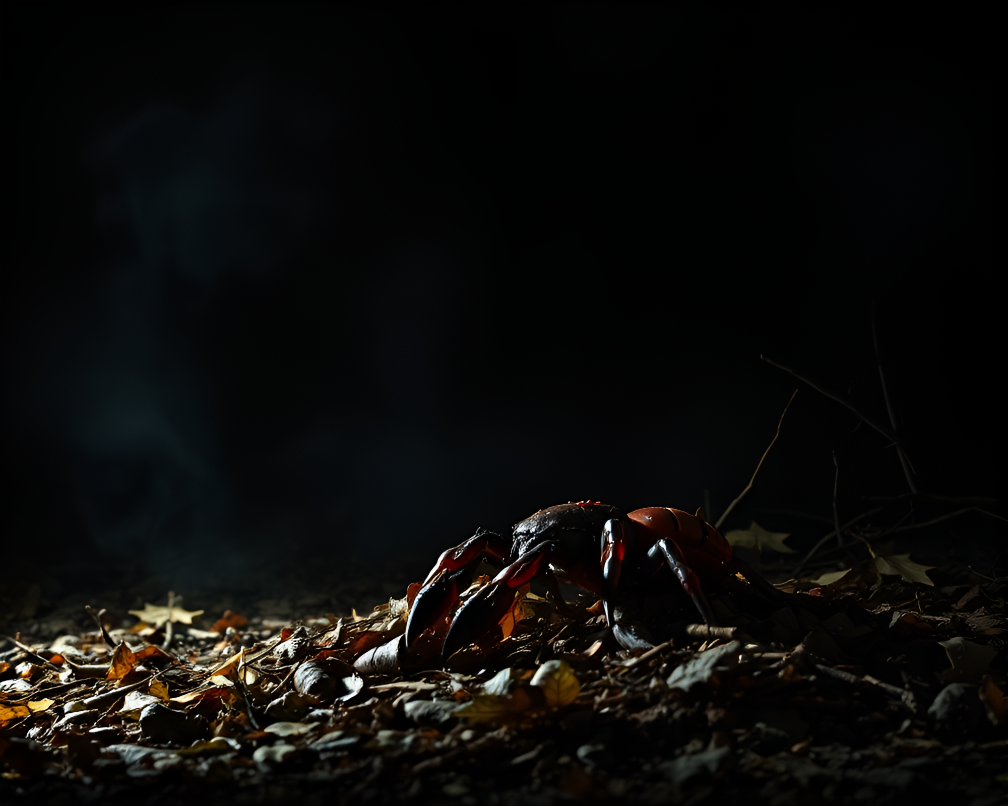Mech Warrior amidst Leaf Litter Chaos – free AI stock image