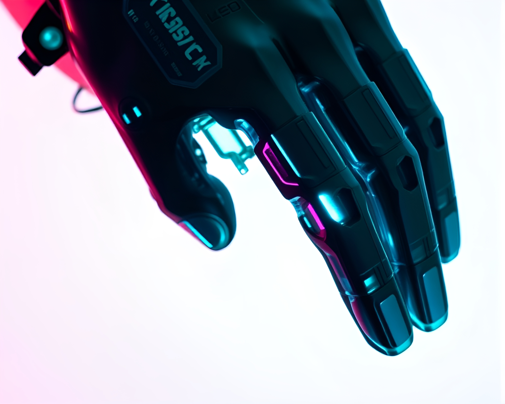 Futuristic Cybernetic Hand in Jewel Tones – free AI stock image
