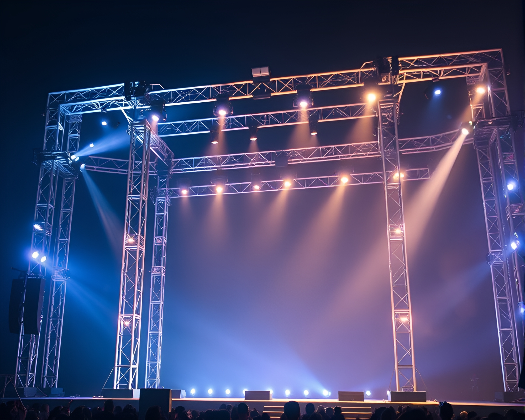 Futuristic Robot Concert Stage Framed in Natural Light – free AI stock image