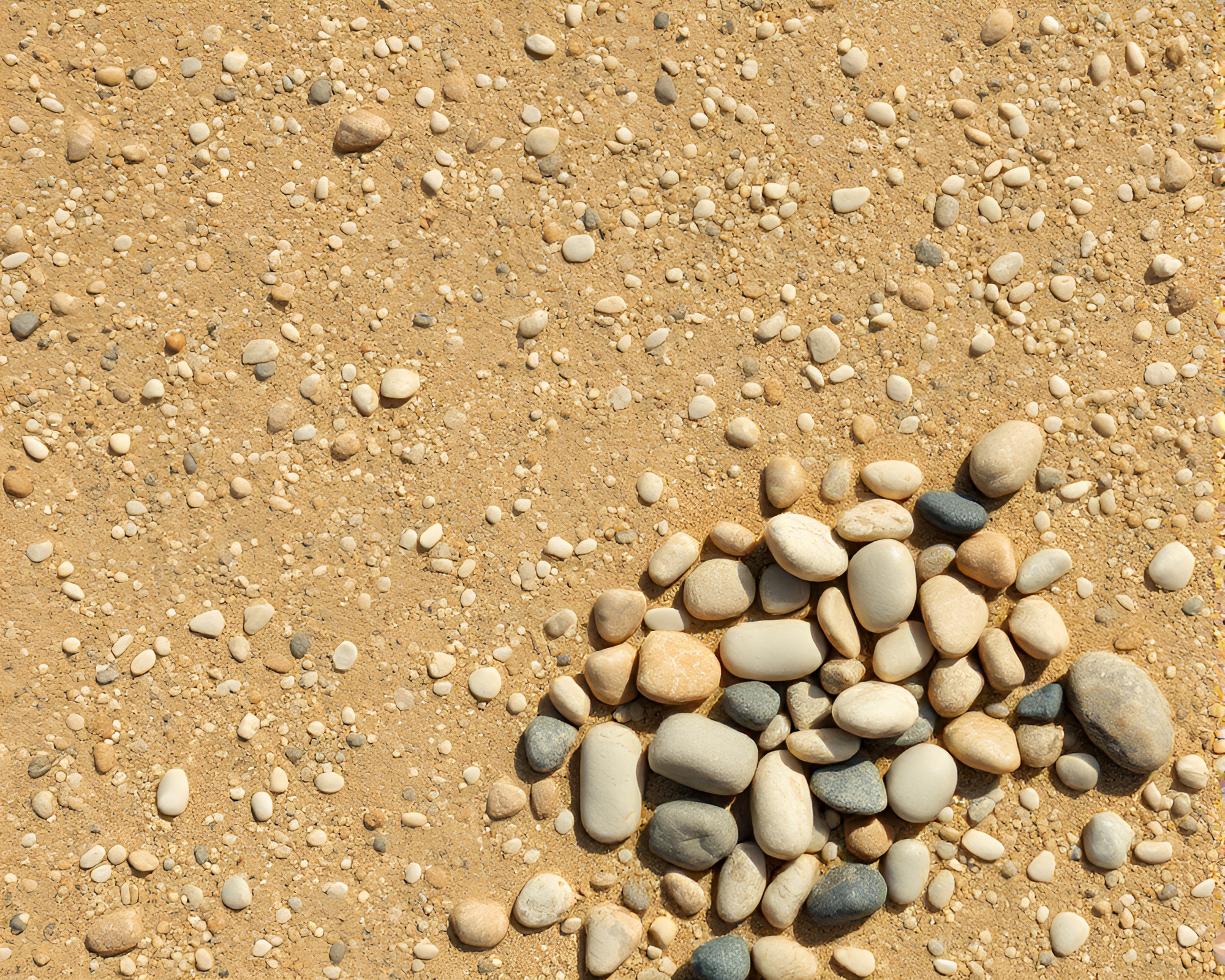 VHS Distorted Sumi-e Pebble Beach Composition – free AI stock image