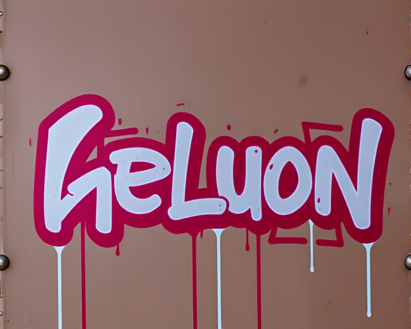 Holographic Neon Graffiti on Muted Earth Tones – free AI stock image