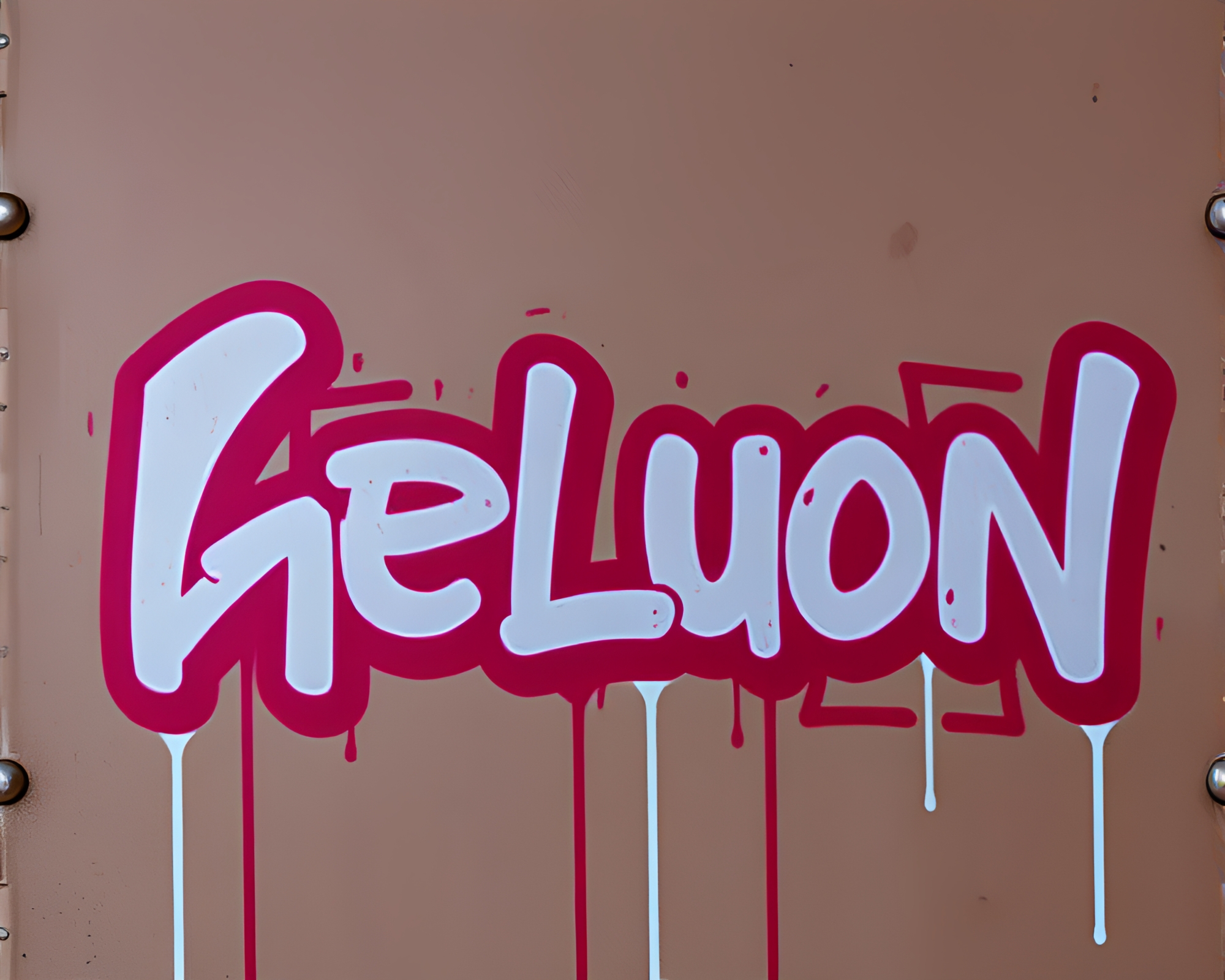 Holographic Neon Graffiti on Muted Earth Tones – free AI stock image