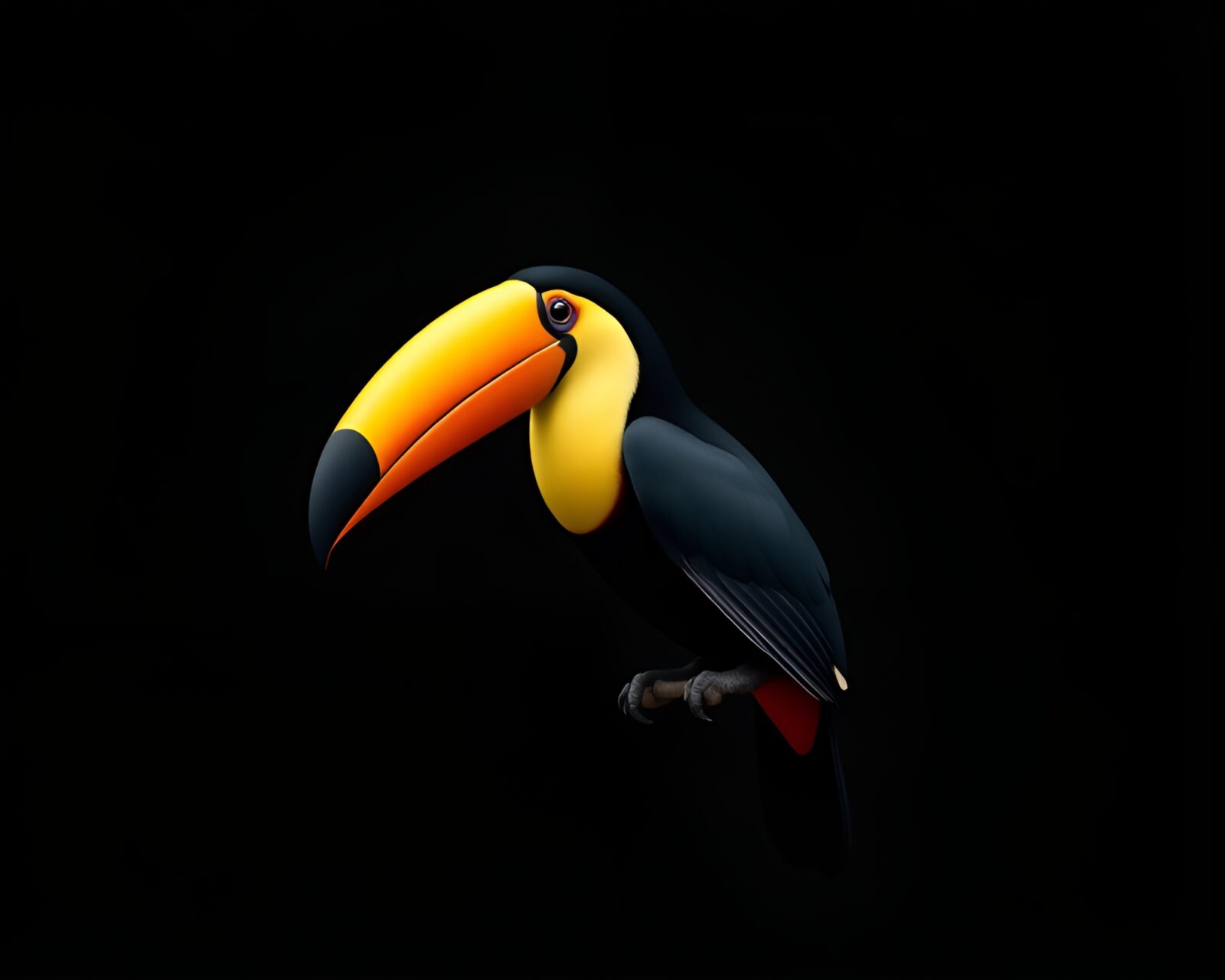 Colorful Toucan in a layered matte finish jungle setting