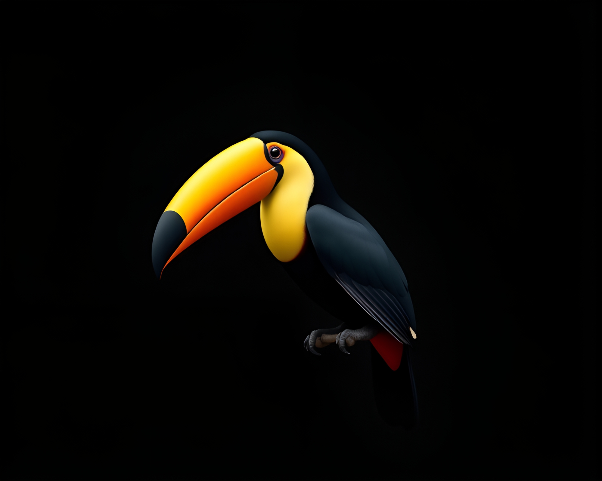 Toucan Jungle: Matte-layered Flat Design Illustration – free AI stock image