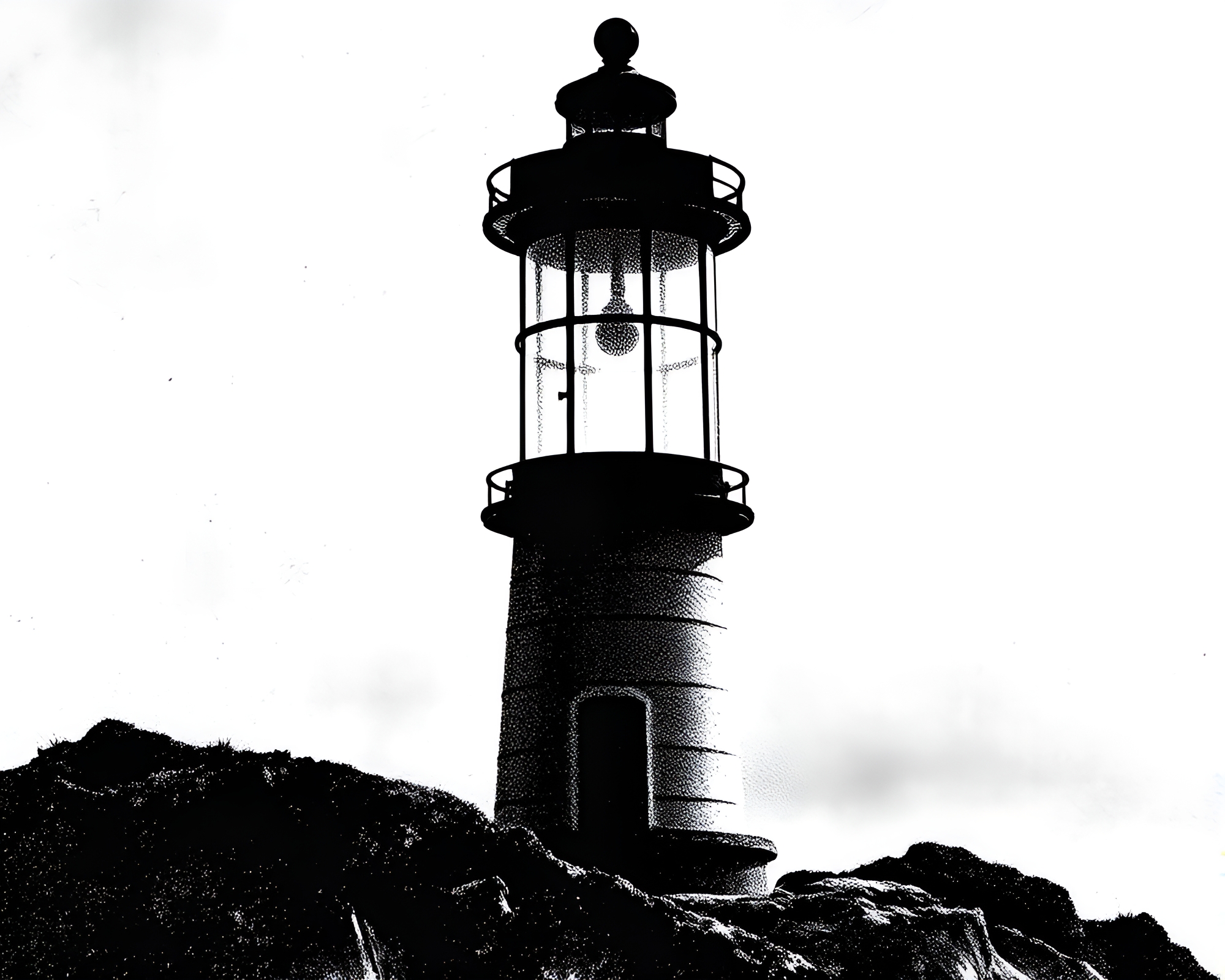 Majestic Lighthouse Illuminated by Lantern Light – free AI stock image