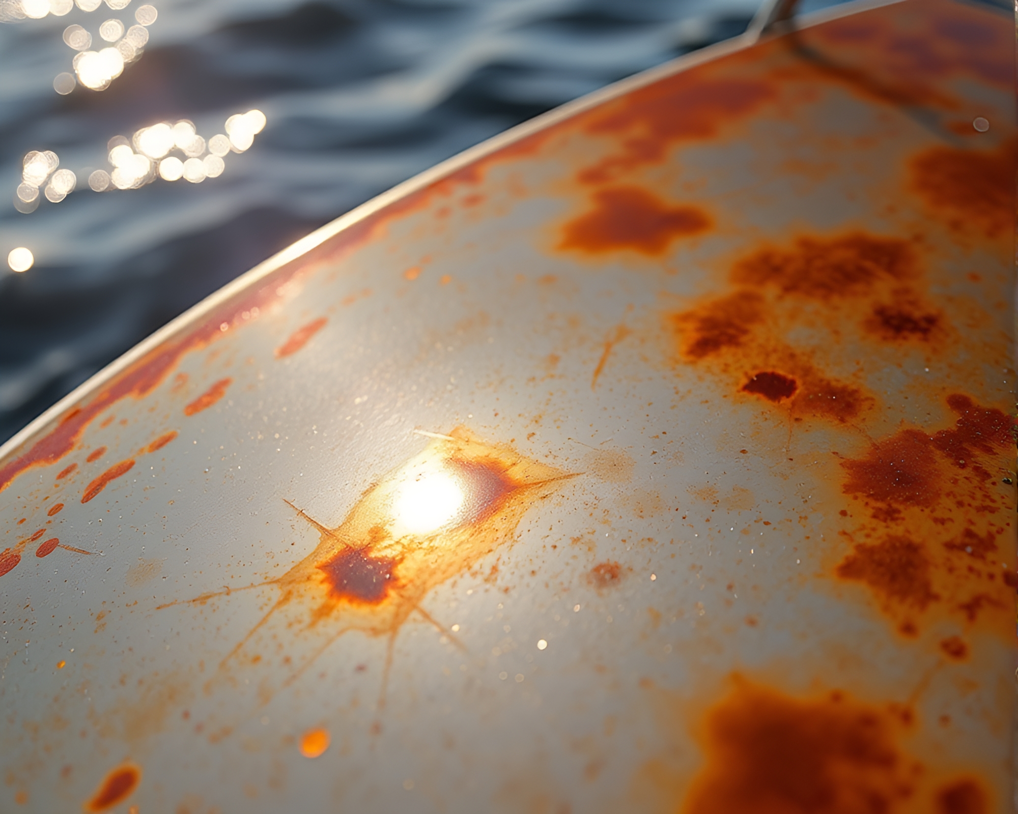 Hydrofoil Boat Glowing in Rustic Solar Flare Etching – free AI stock image