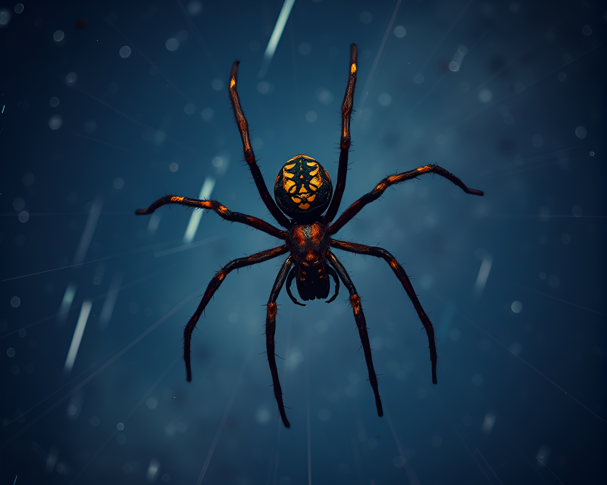 Rust Stain Mechanical Spider in Starlit Night – free AI stock image