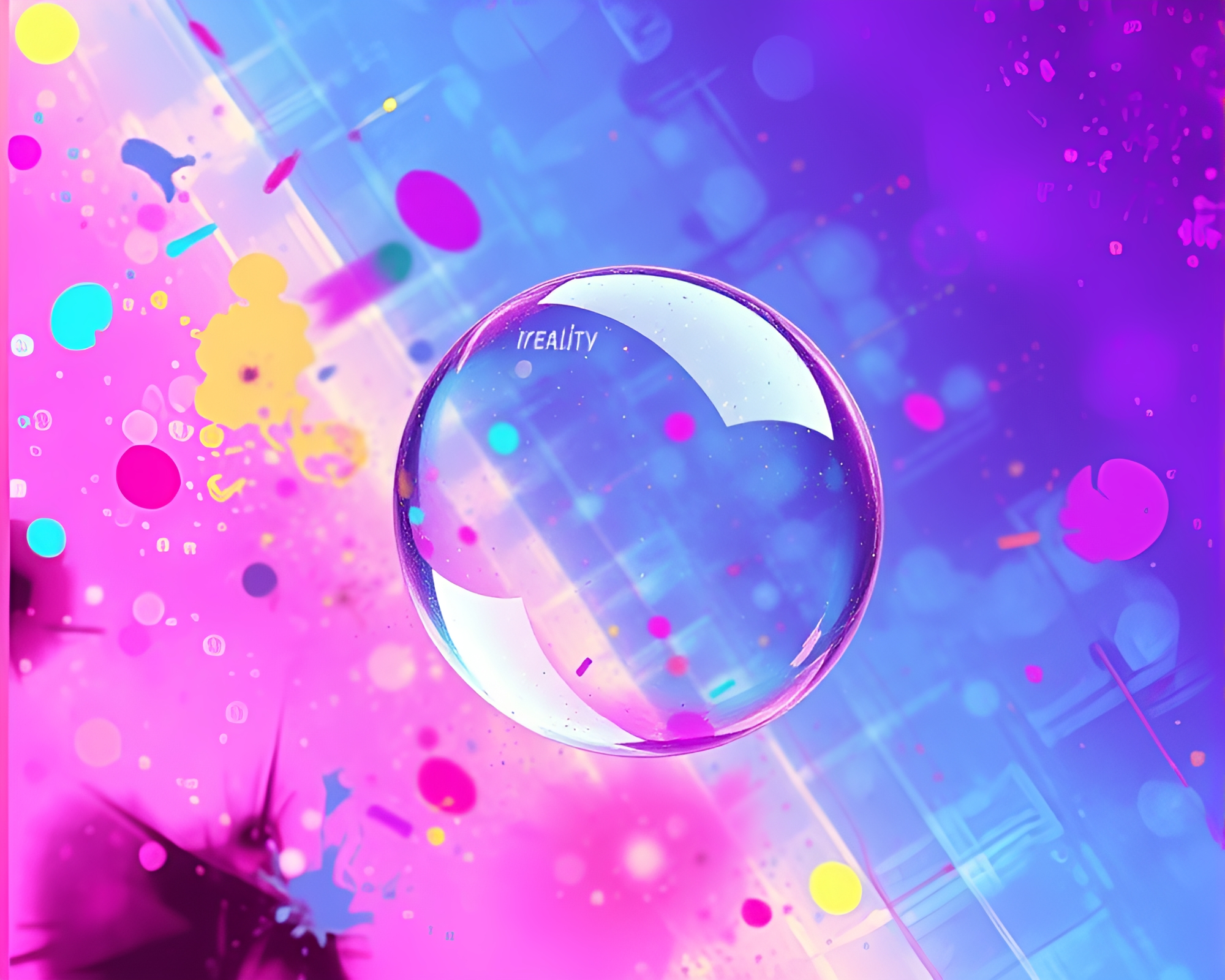 Augmented Reality Splatter Art with Retro Color Fade – free AI stock image