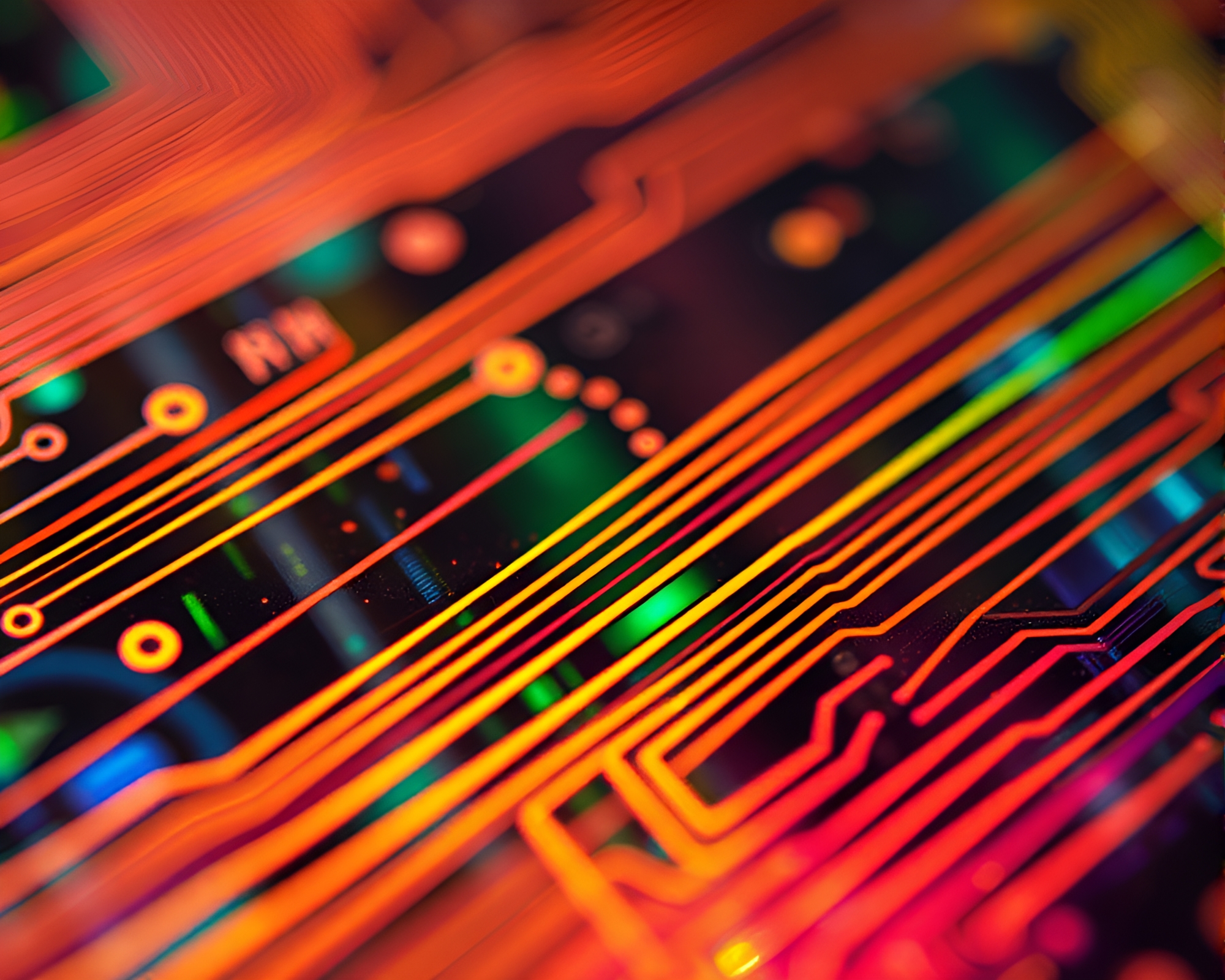 Gelato-Circuit Fusion in Holographic Retro – free AI stock image