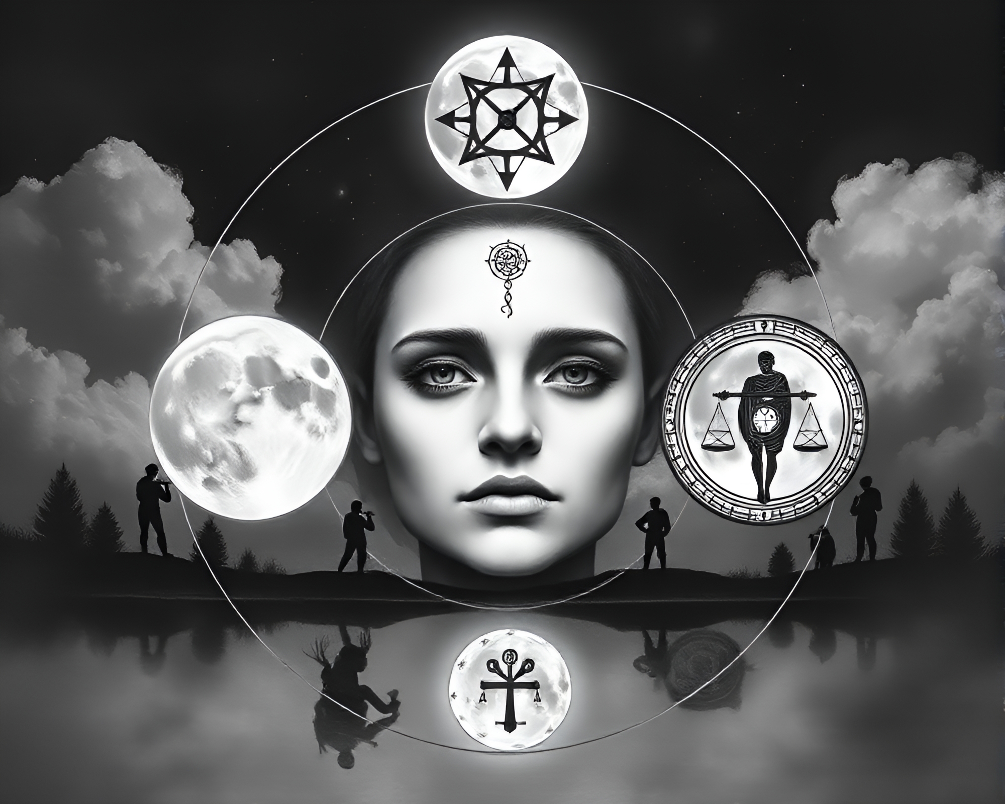 Alchemy of the Moon: Environmental Portrait – free AI stock image