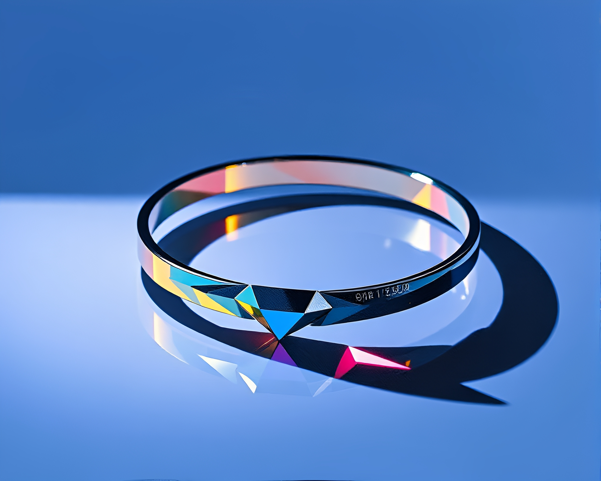 Prism Refraction: Minimalist Bracelet Underpainting – free AI stock image