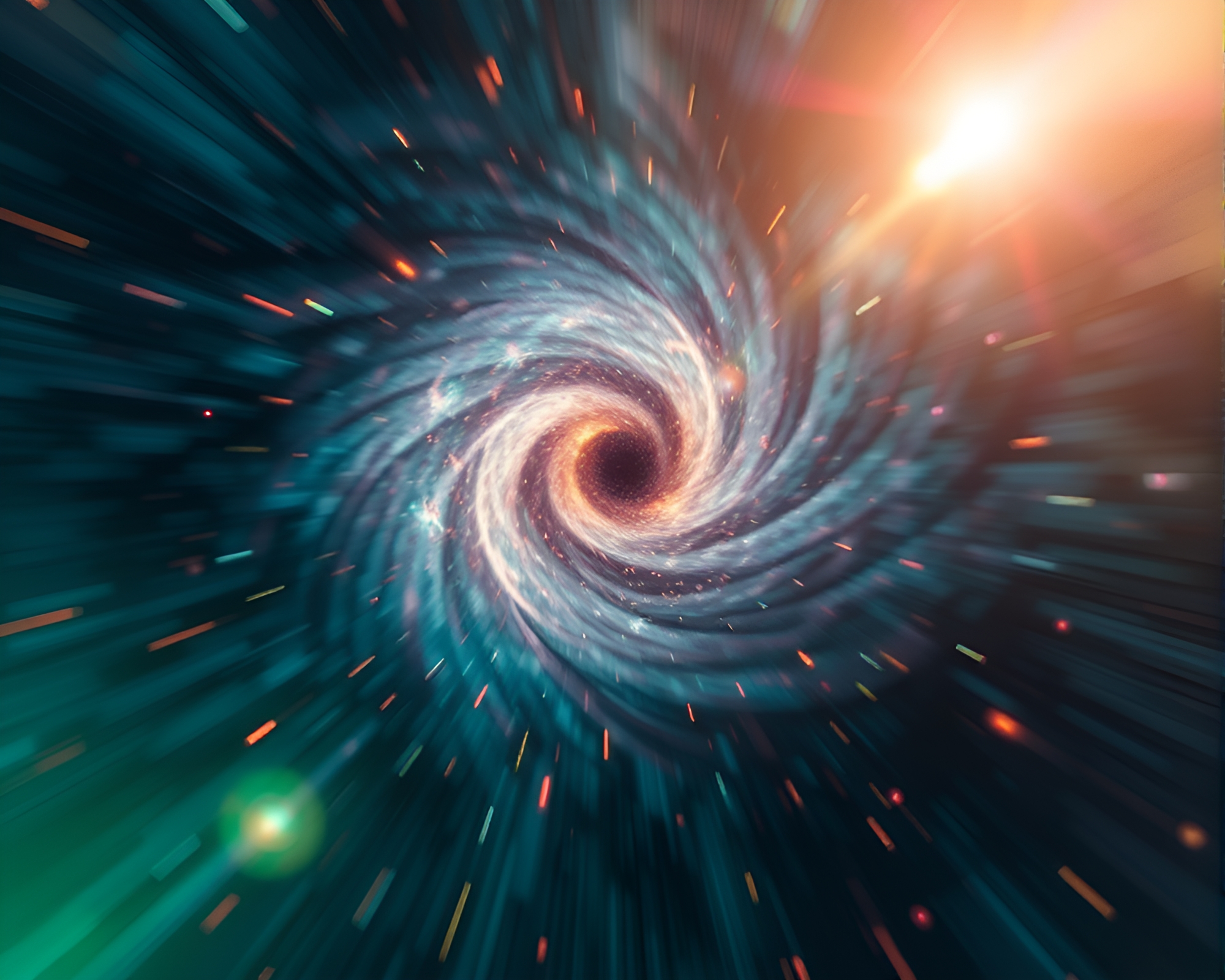 Vortex Twist: Astral Projection Lens Flare Burst – free AI stock image
