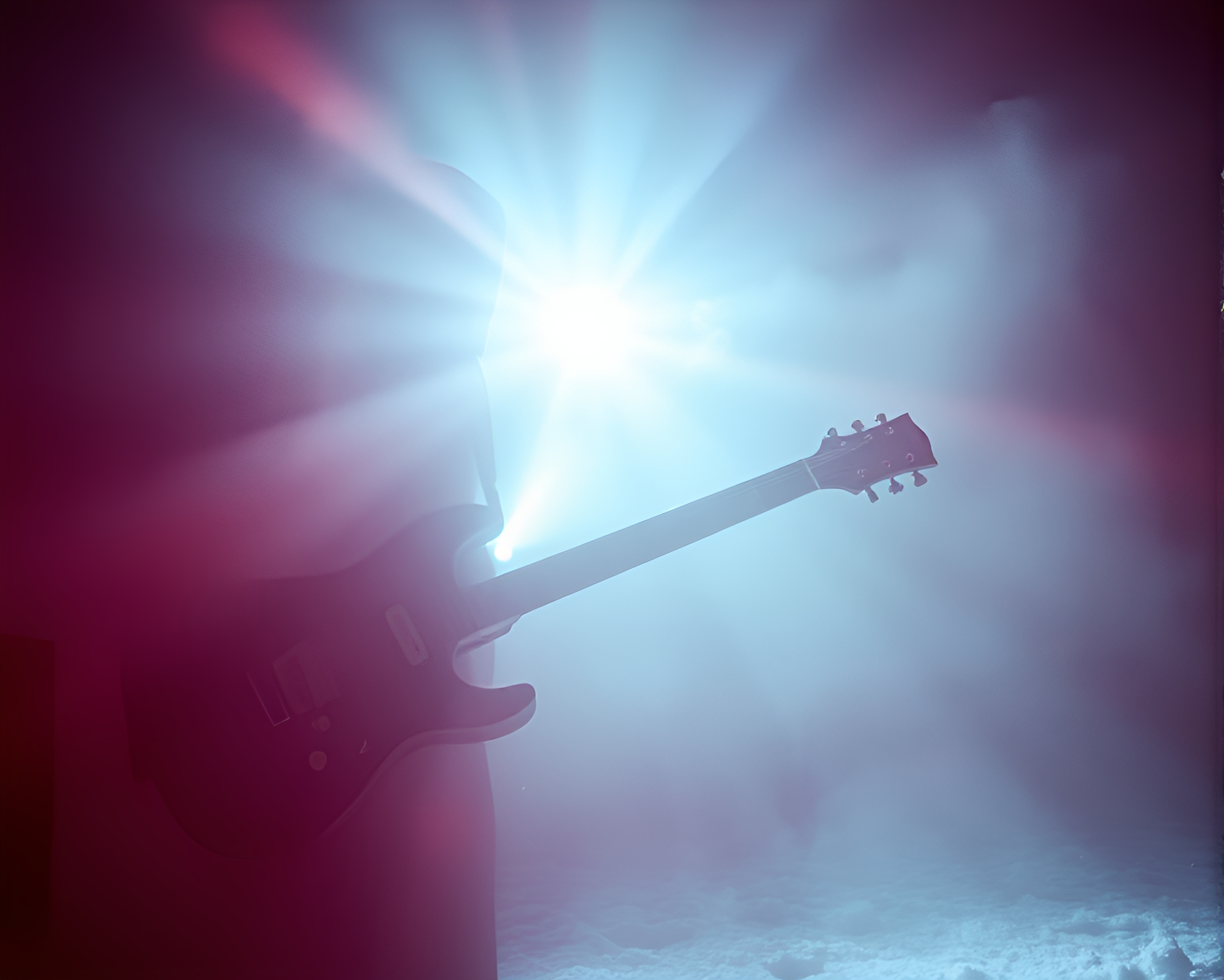 Misty Guitar Serenade in Infrared Symphony – free AI stock image