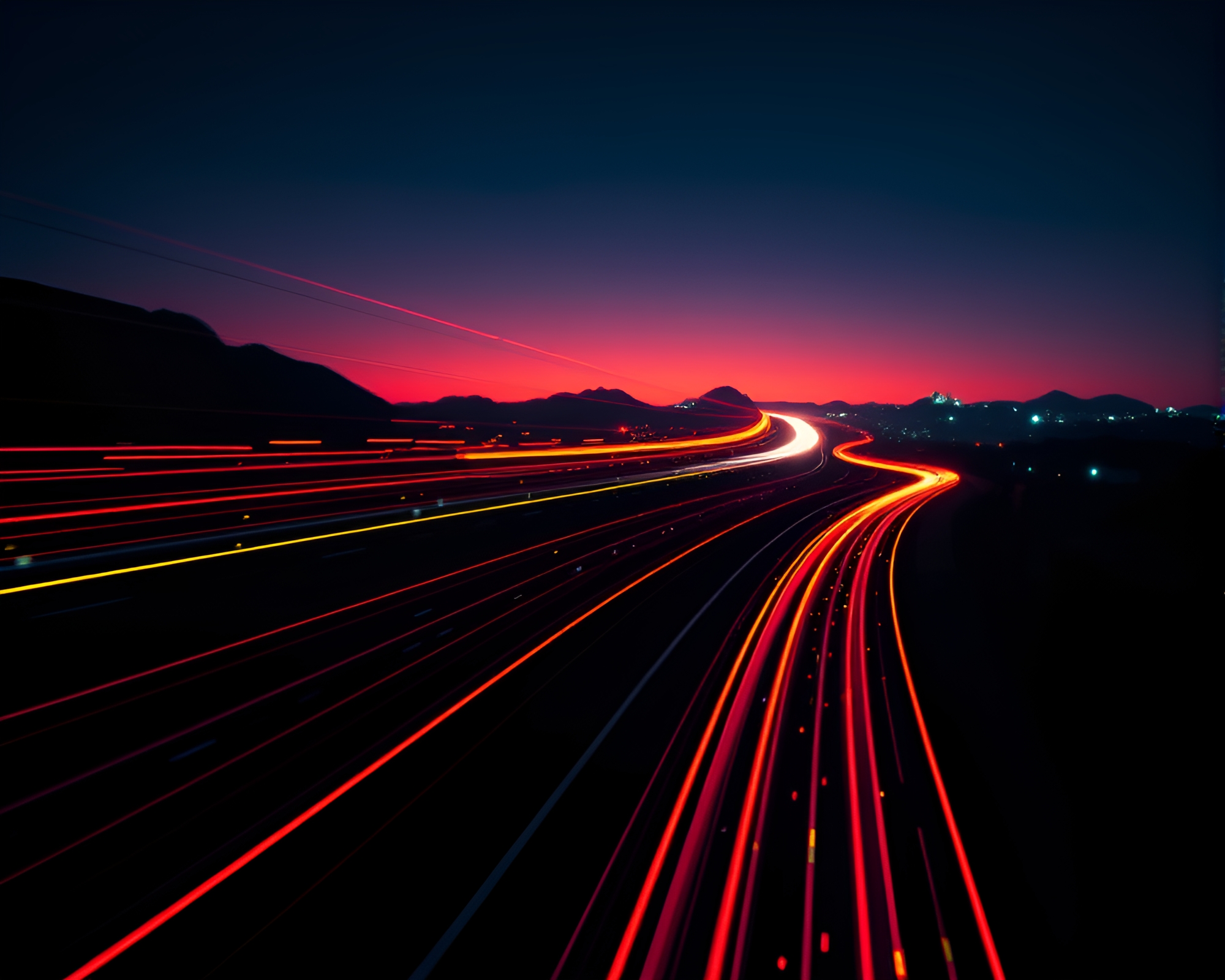 8-Bit Binary Code Light Trails Composition – free AI stock image