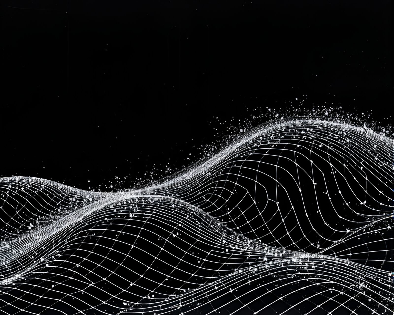 Abstract composition of retro wave grid in contouring style