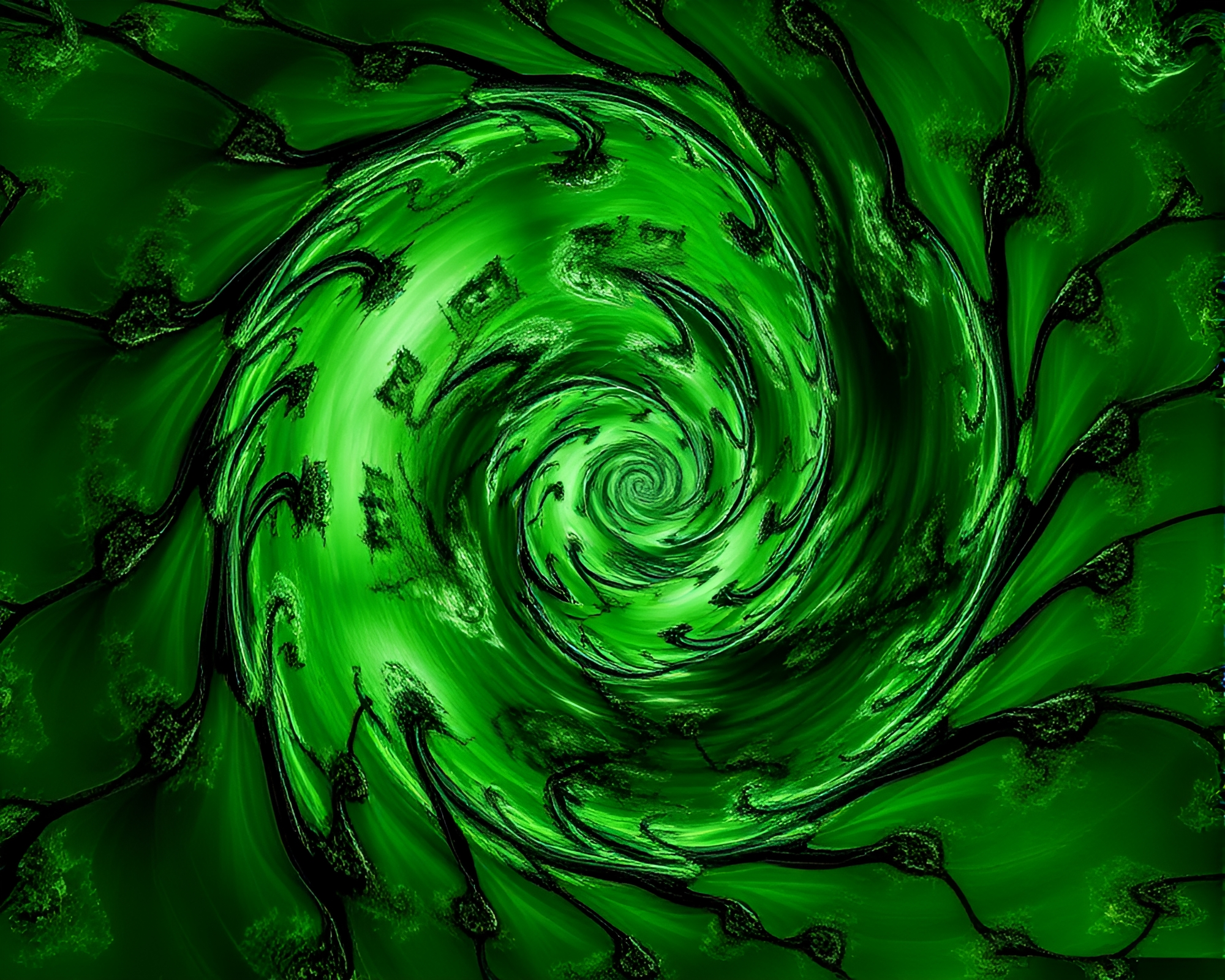 Virtual Reality Forest Vortex Fractal Twist – free AI stock image