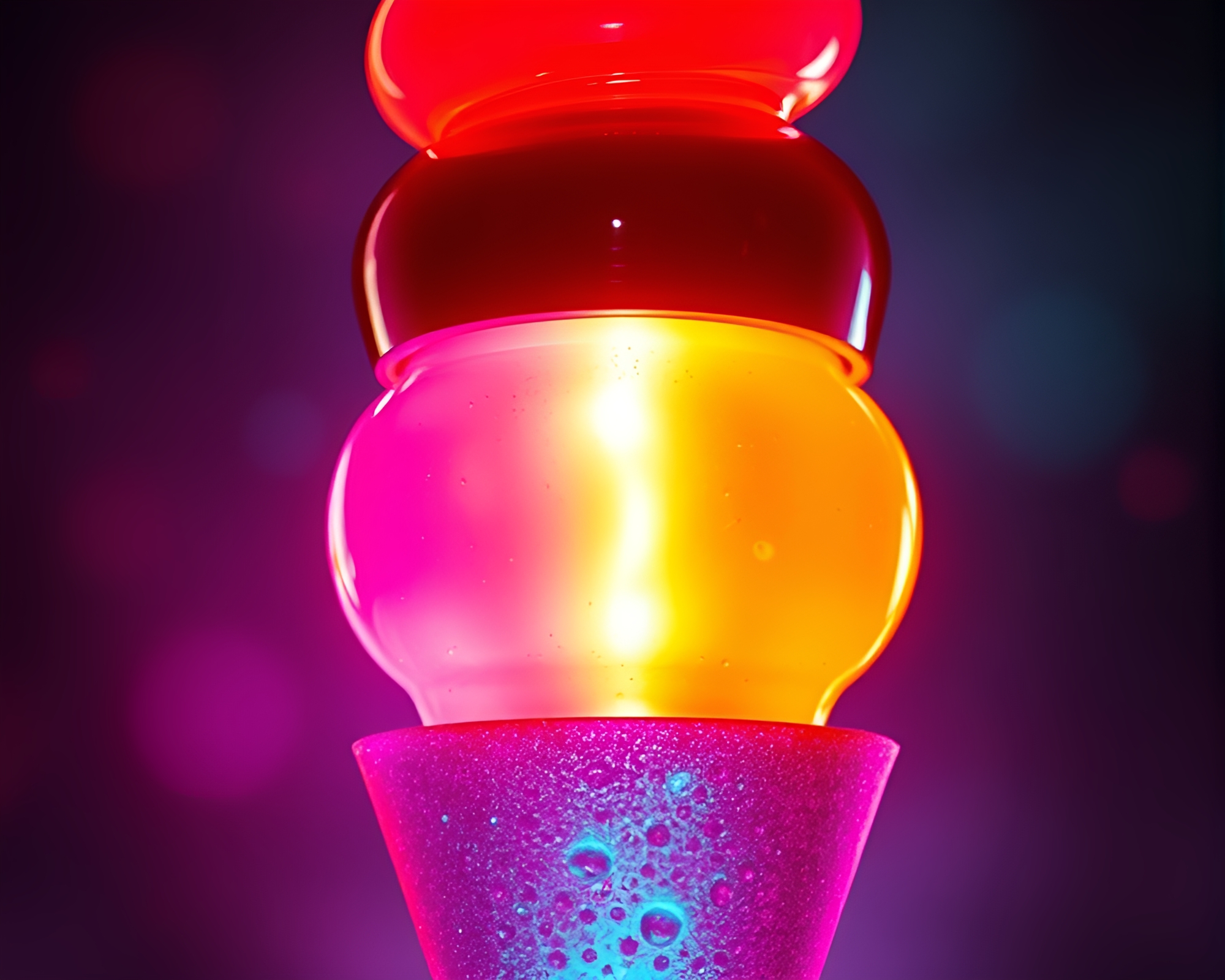 Neon Gelato Cone in Cybernetic Solar Flare – free AI stock image