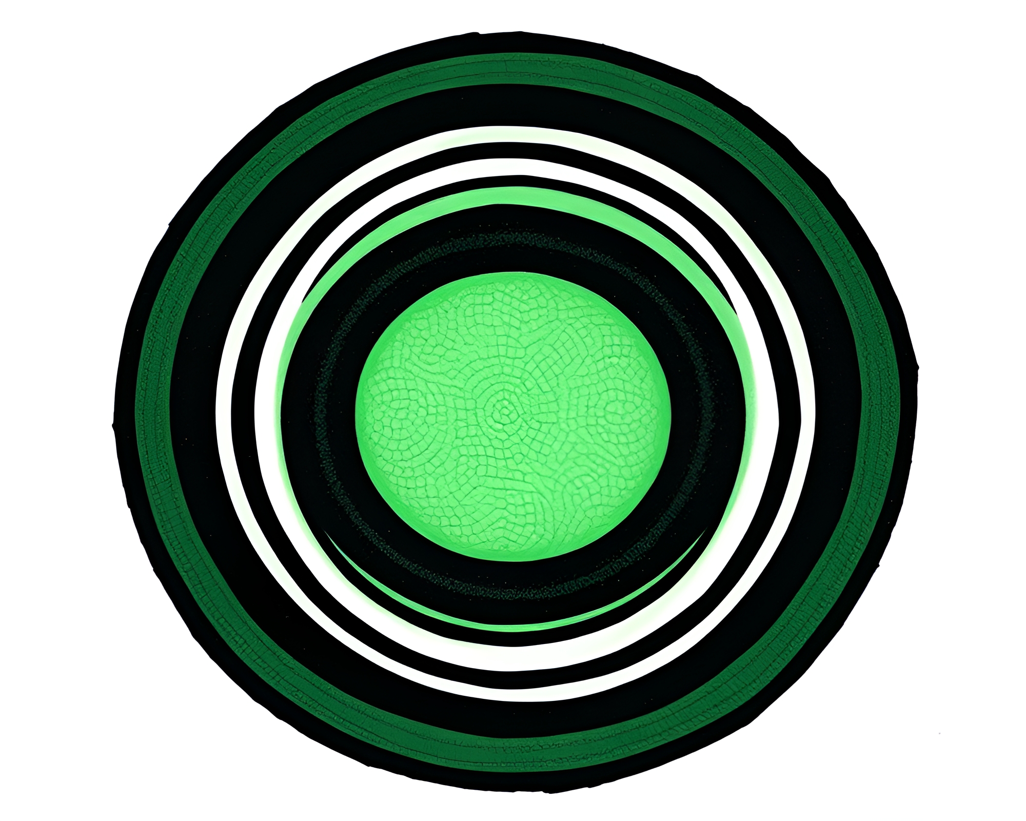 Ethereal Green Rings Tattoo Flash Artwork – free AI stock image