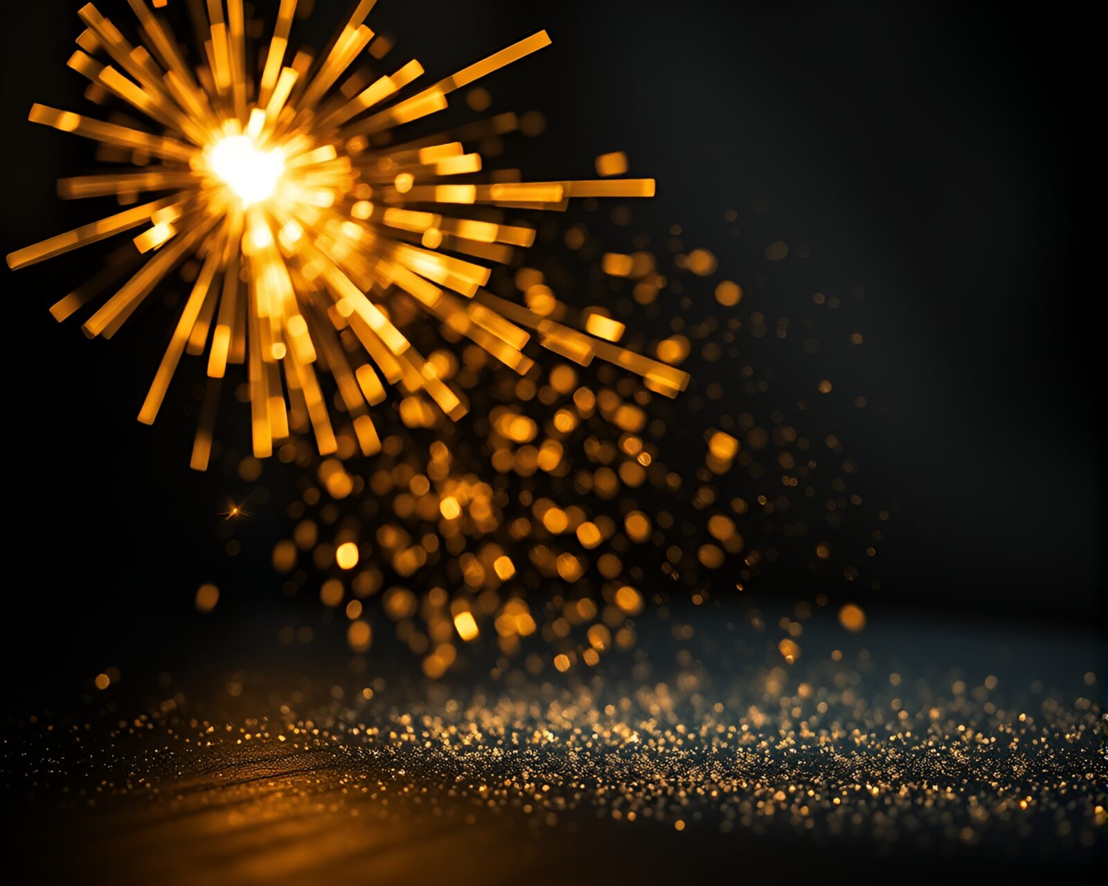 A baguette surrounded by stardust in a glowing studio