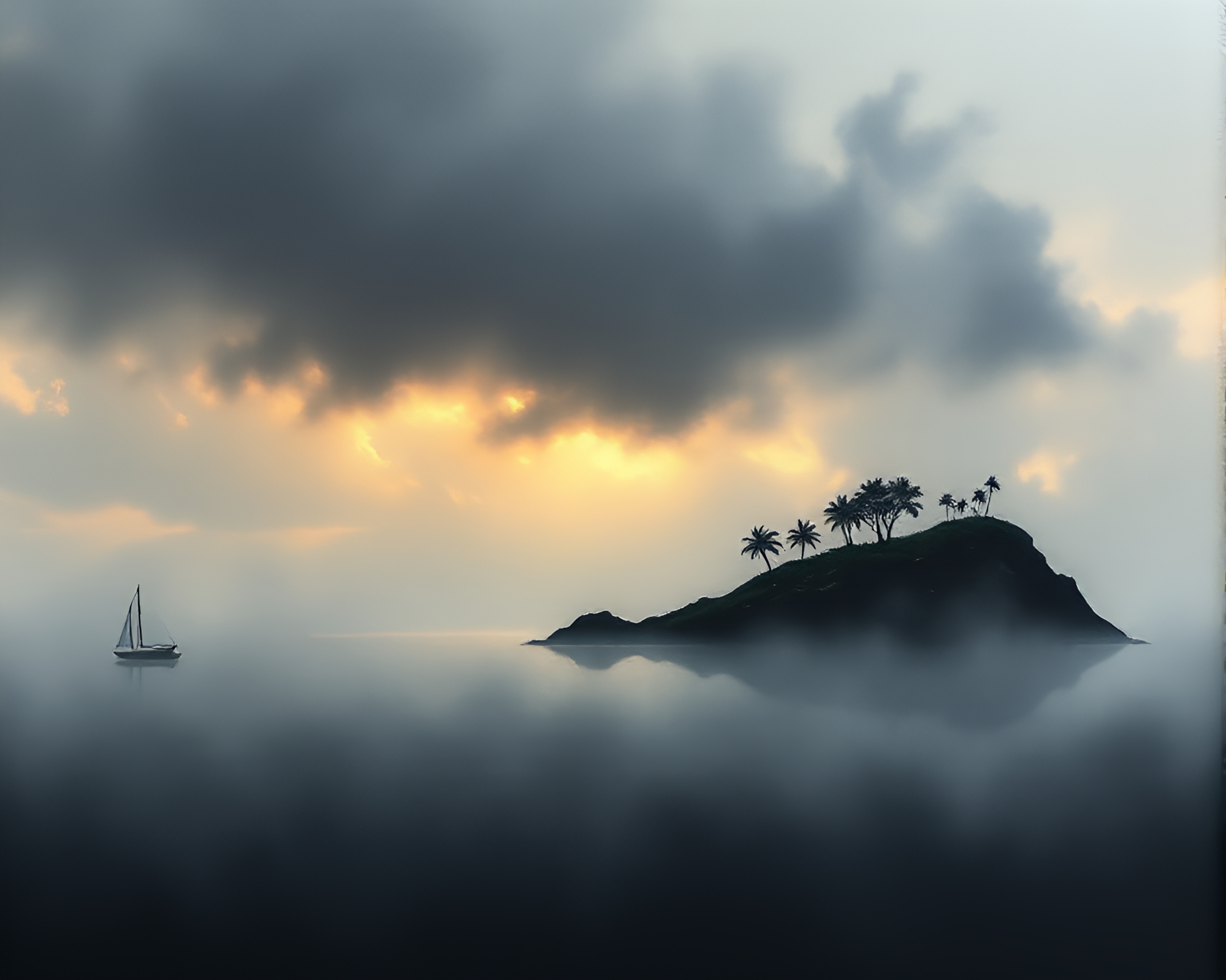 Delicate Island Flora in Ambient Occlusion Light – free AI stock image