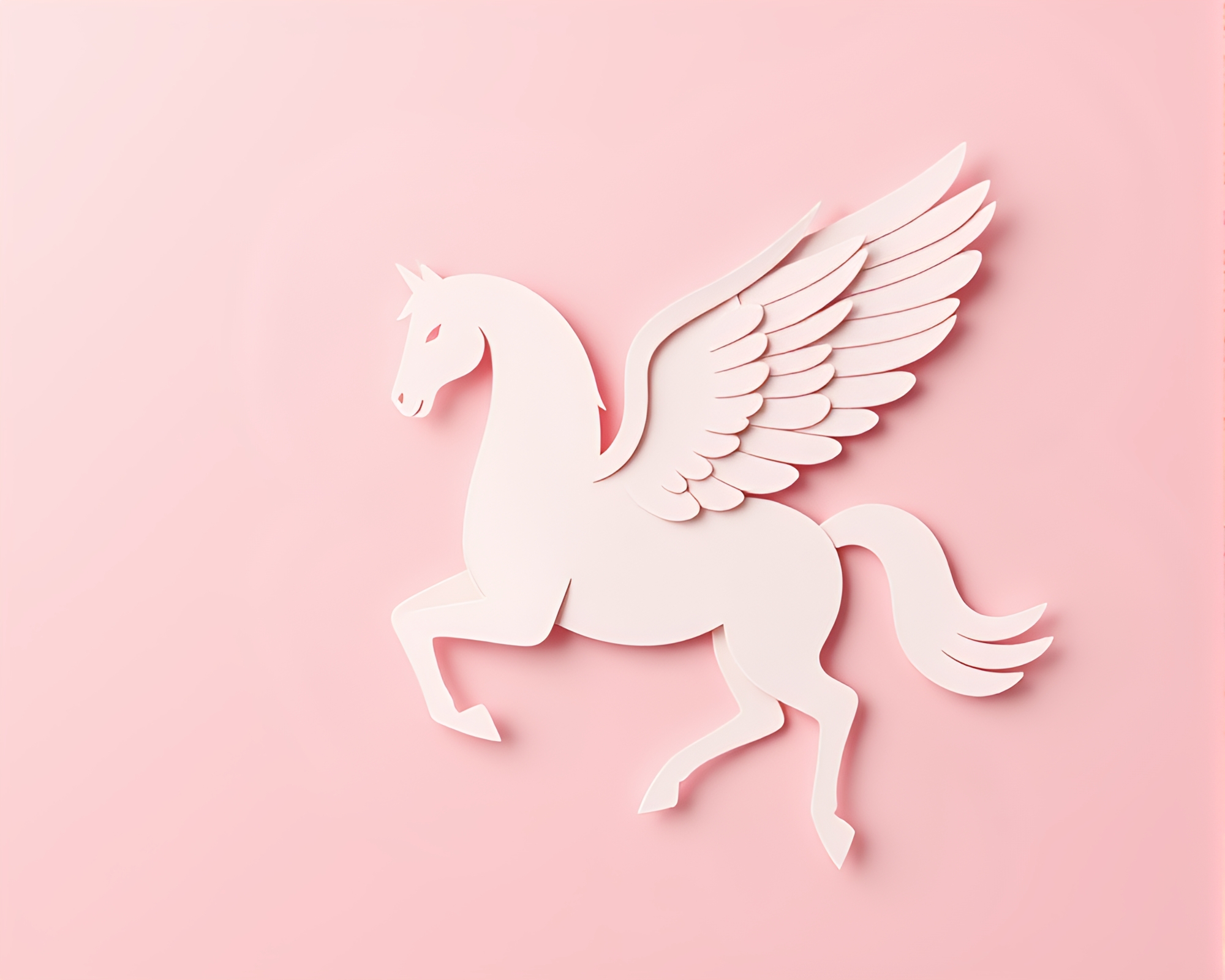 Blush Pink Pegasus Silhouette on Paper Textures – free AI stock image