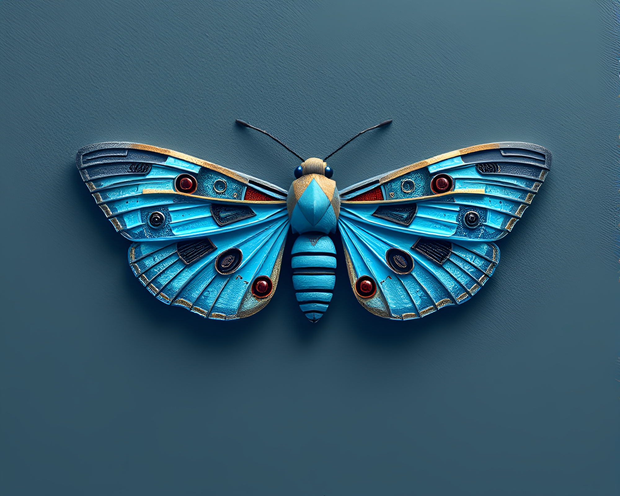 Voxel Art Moth in Arctic Blue Light – free AI stock image