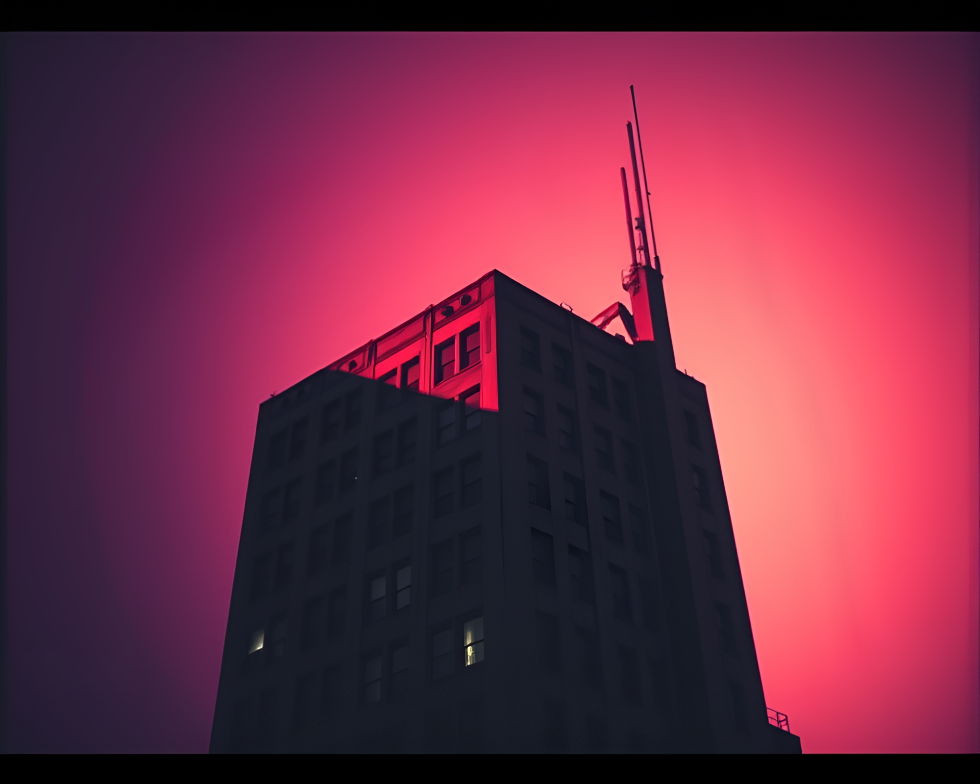 Ethereal Synthwave Brutalist Architecture Composition – free AI stock image