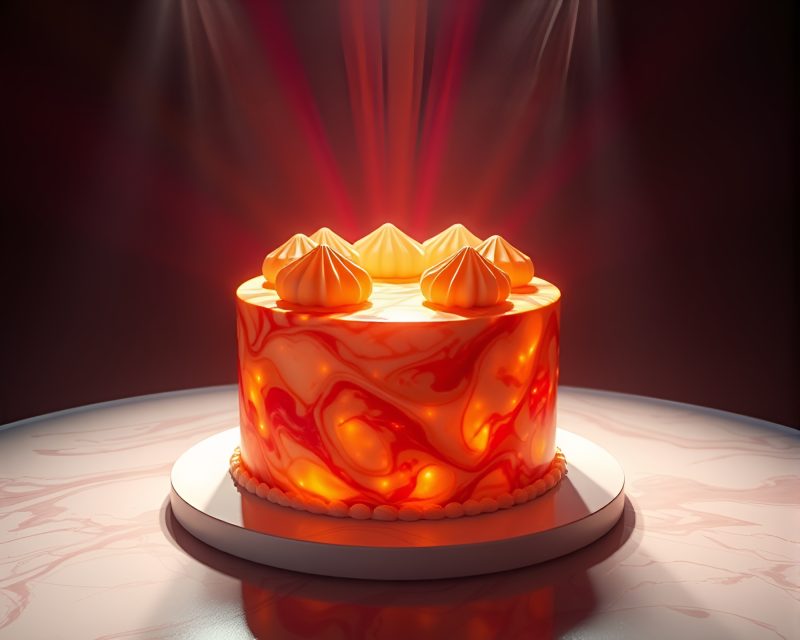 Futuristic Laser Show on Marbled Cake Stage – free AI stock image
