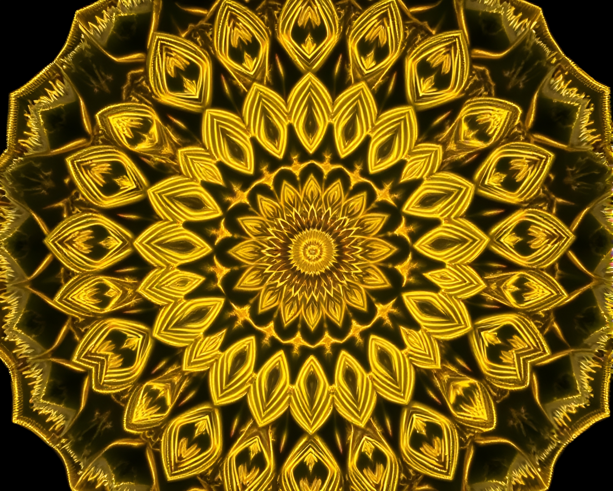 X-Ray Mandala in Savannah Gold Close-Up – free AI stock image
