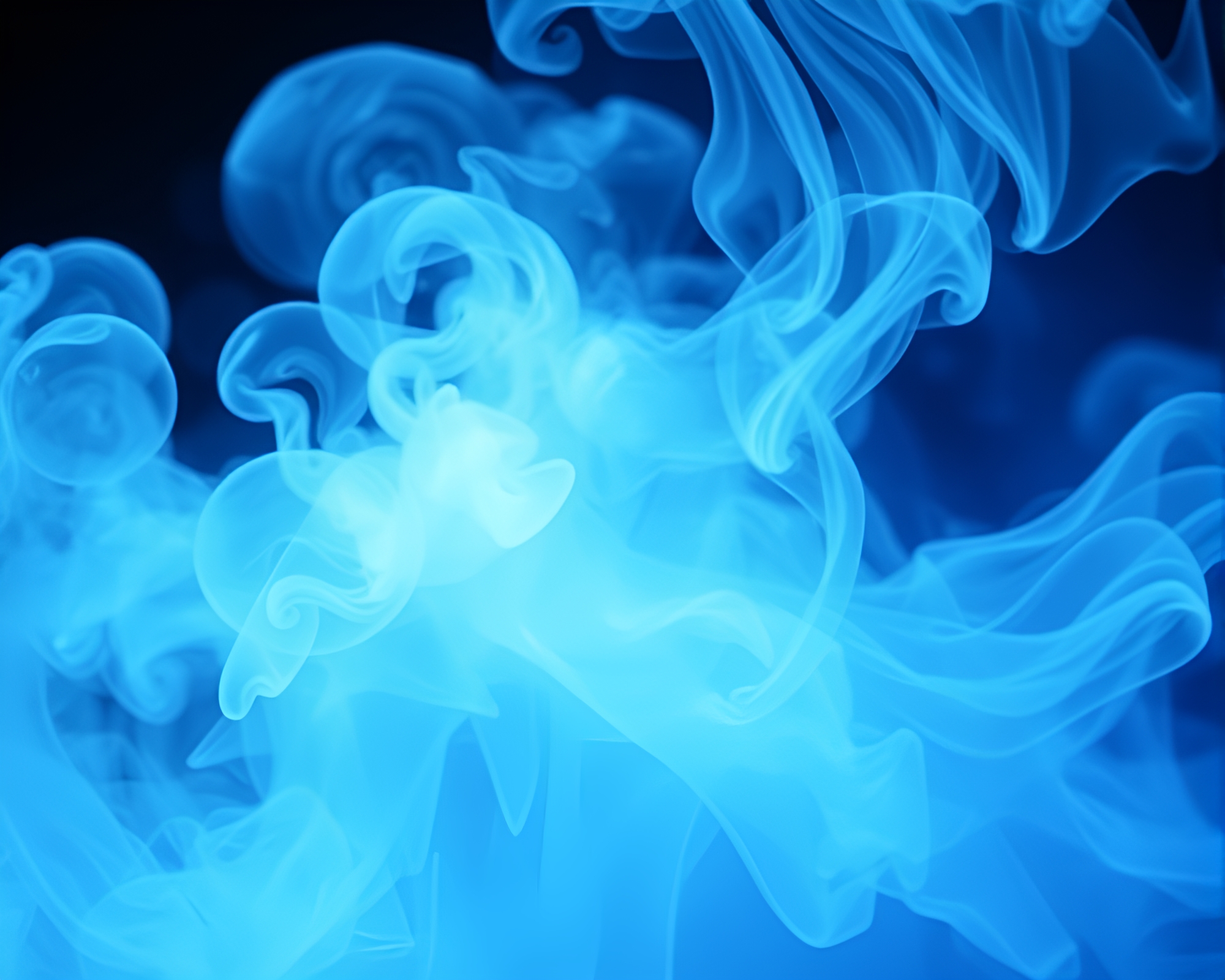 Enchanting Crystal Smoke Rings in Ice-Blue Gradient Mesh – free AI stock image