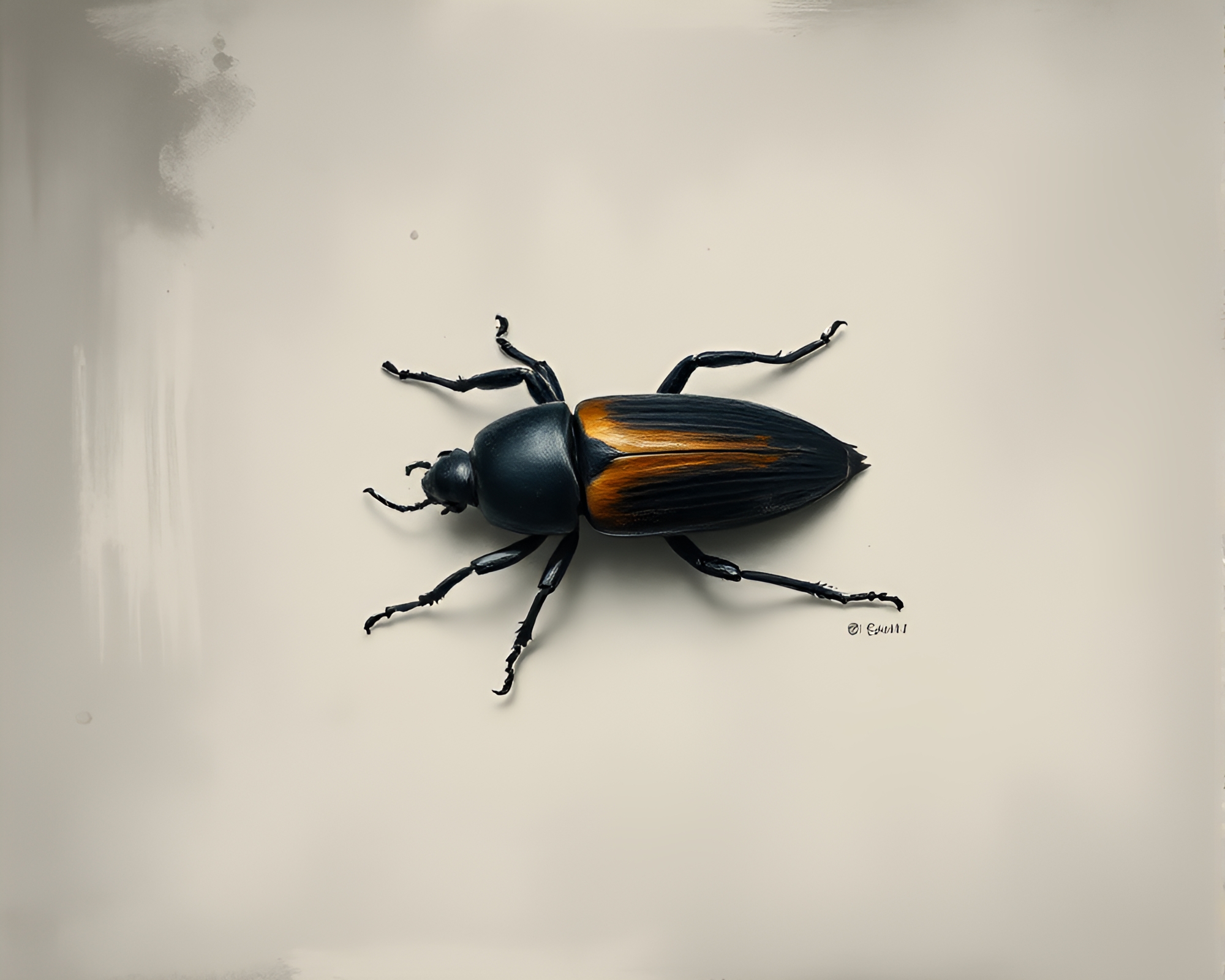 Muted Pastel Beetle Charcoal Strokes Matte Masterpiece – free AI stock image