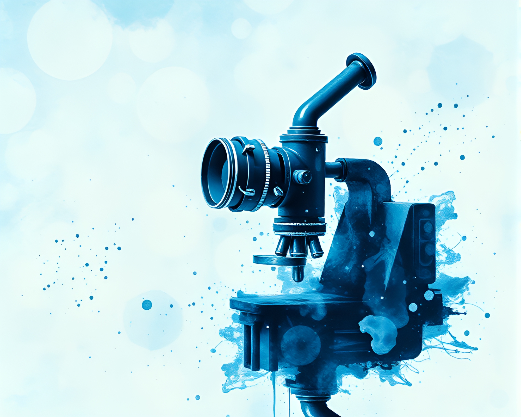 Antique Sextant Surrounded by Ethereal Ink Splashes – free AI stock image