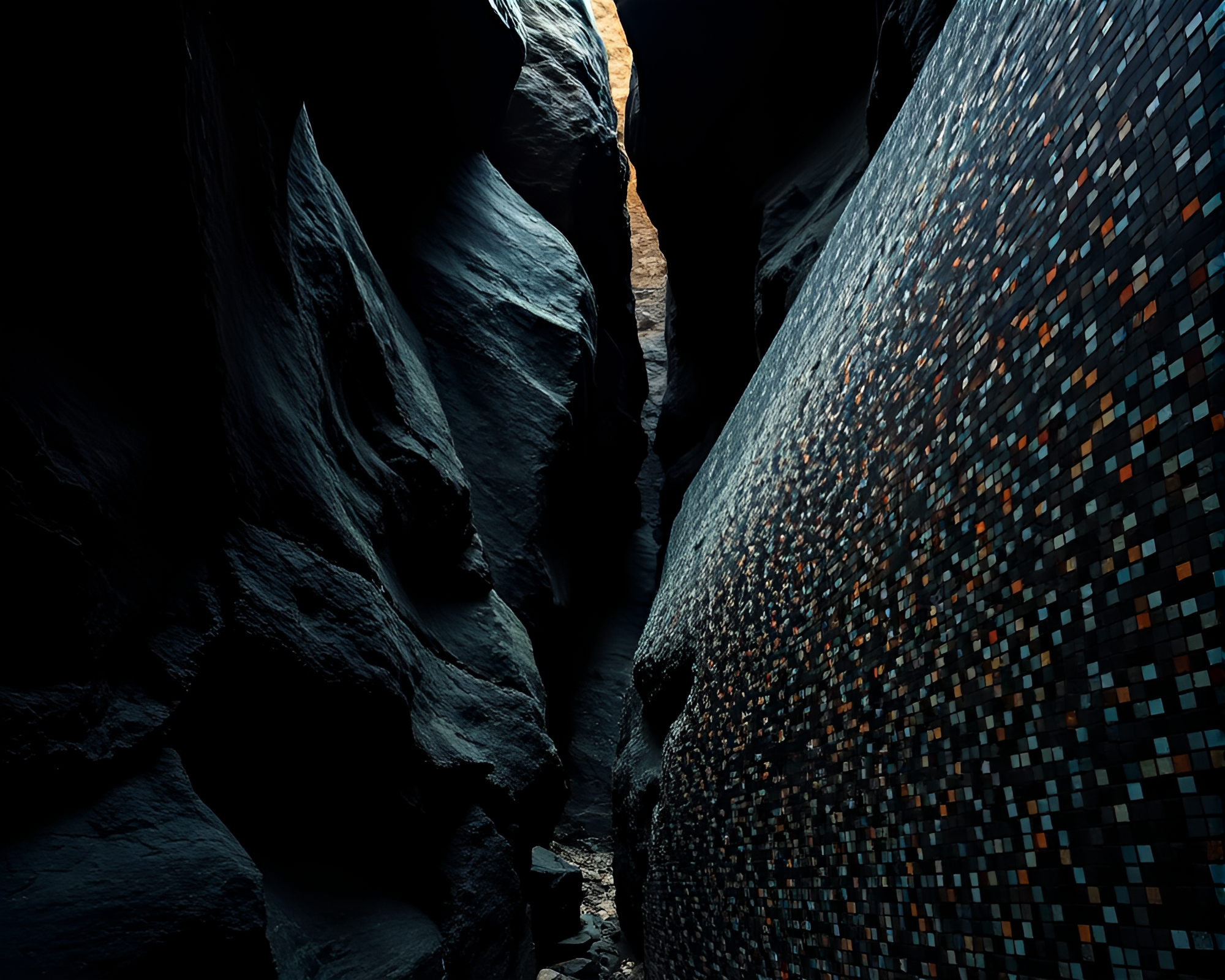Dramatic Canyon Mosaic Tiling Macro Photography – free AI stock image
