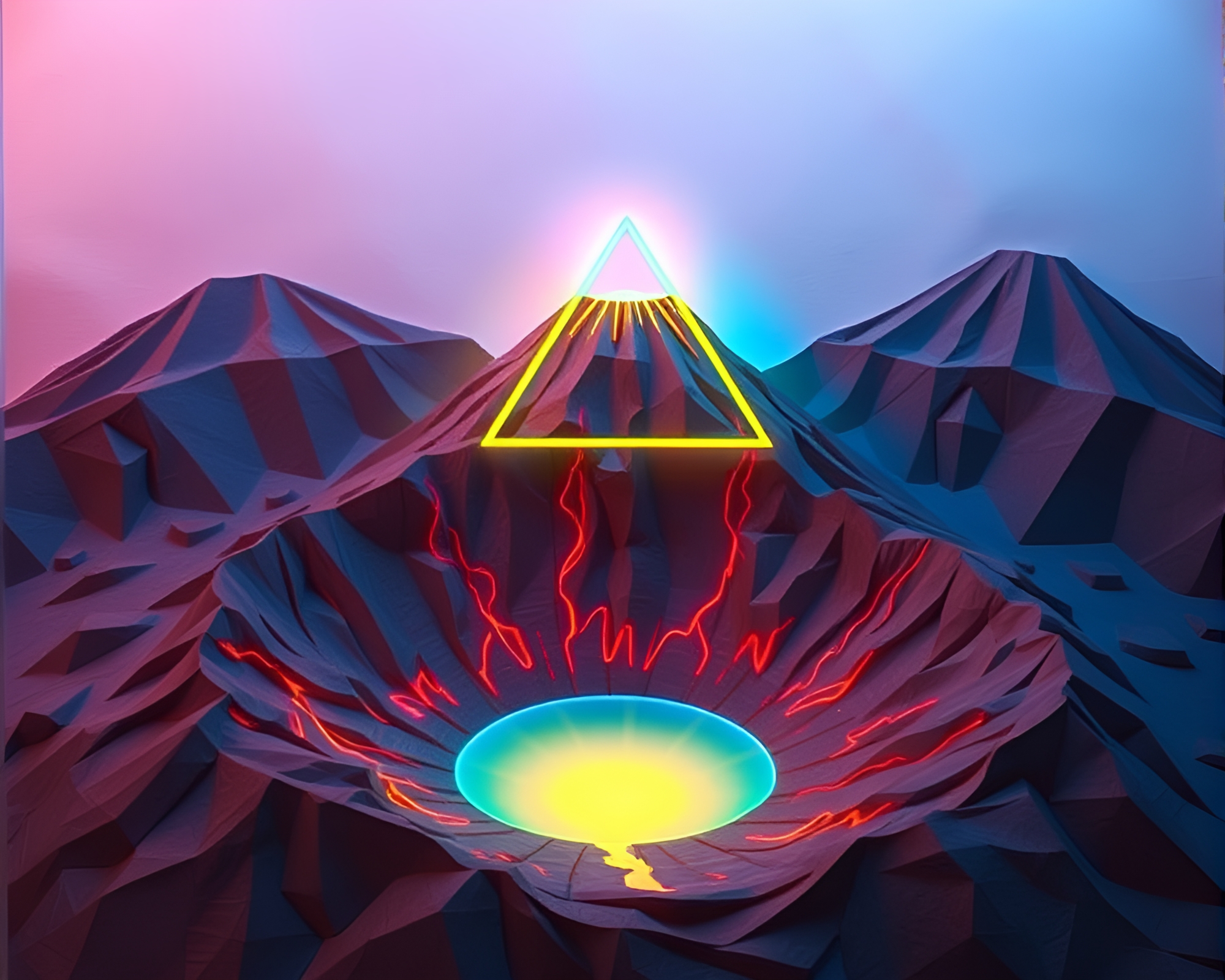 Prism Refraction in Volcanic Paper Tears – free AI stock image