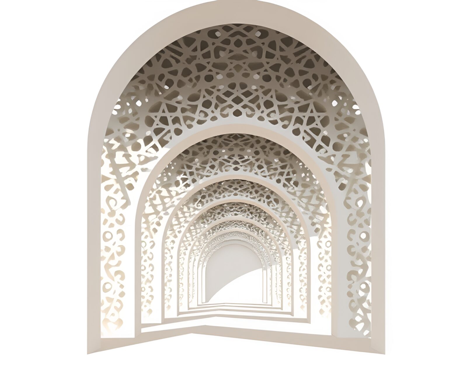 Minimalist design of an intricate arch bridge with shadow play