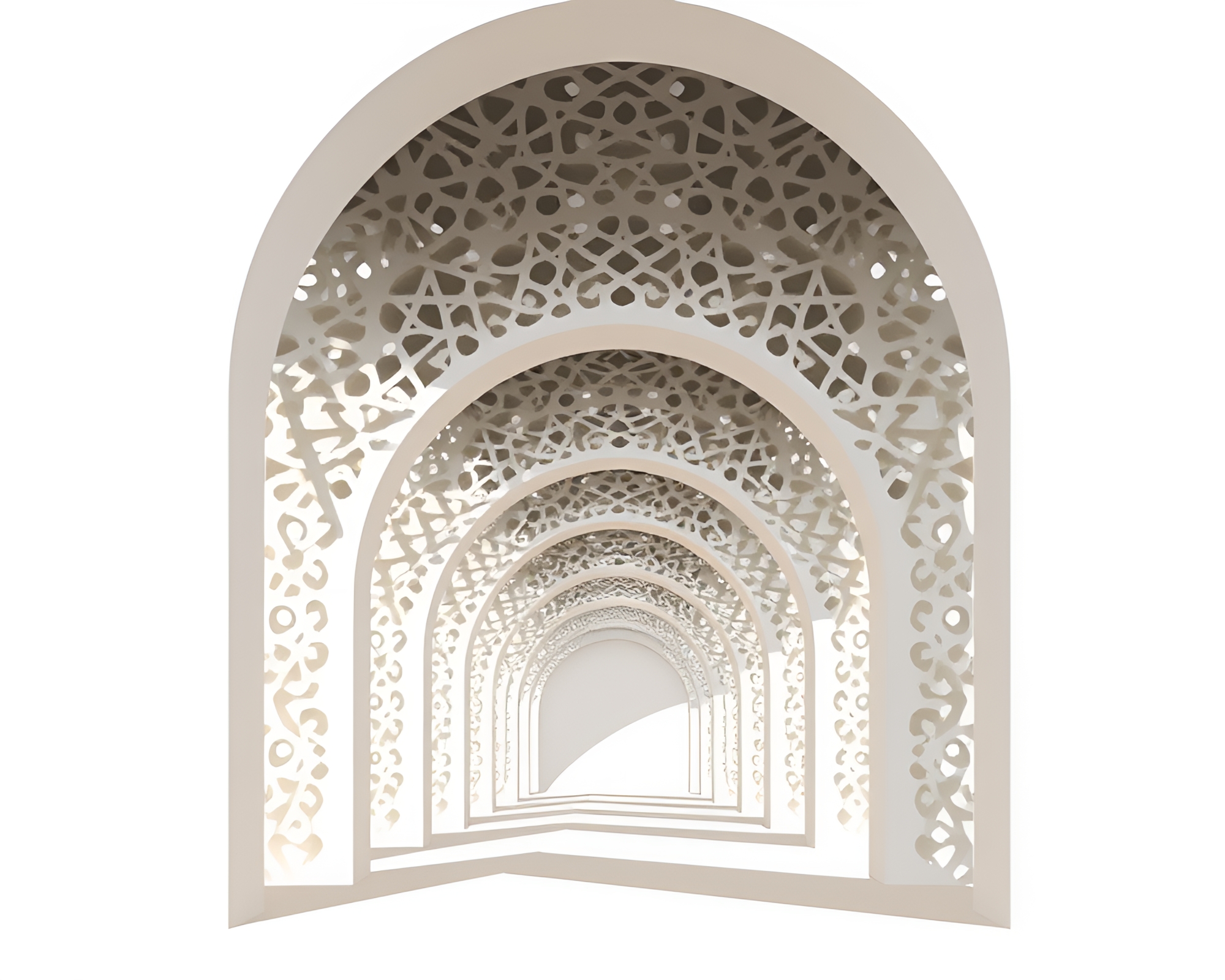 Intricate Arch Bridge with Minimalist Shadows – free AI stock image
