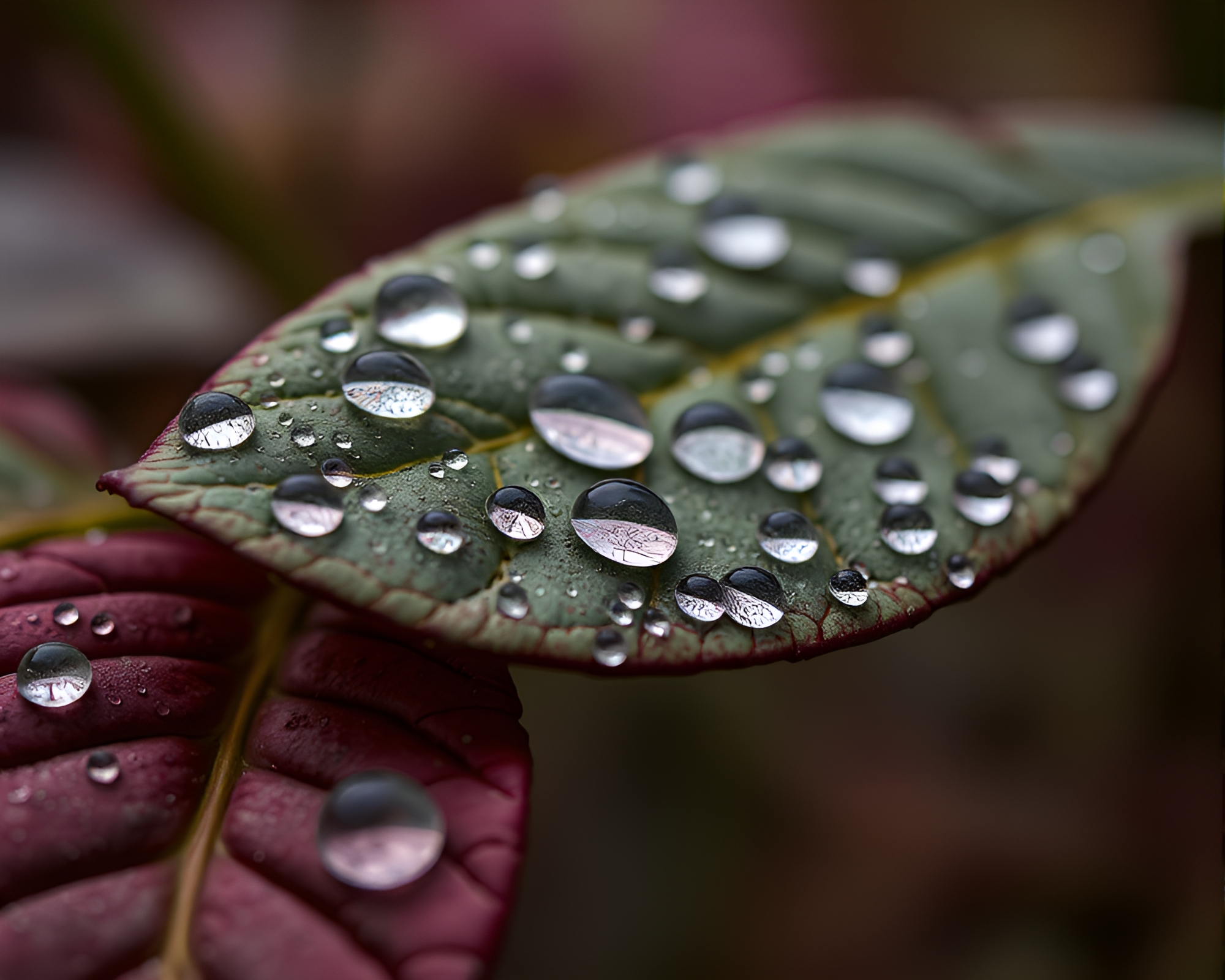 Armor of Dew: Jewel-Toned Droplets – free AI stock image
