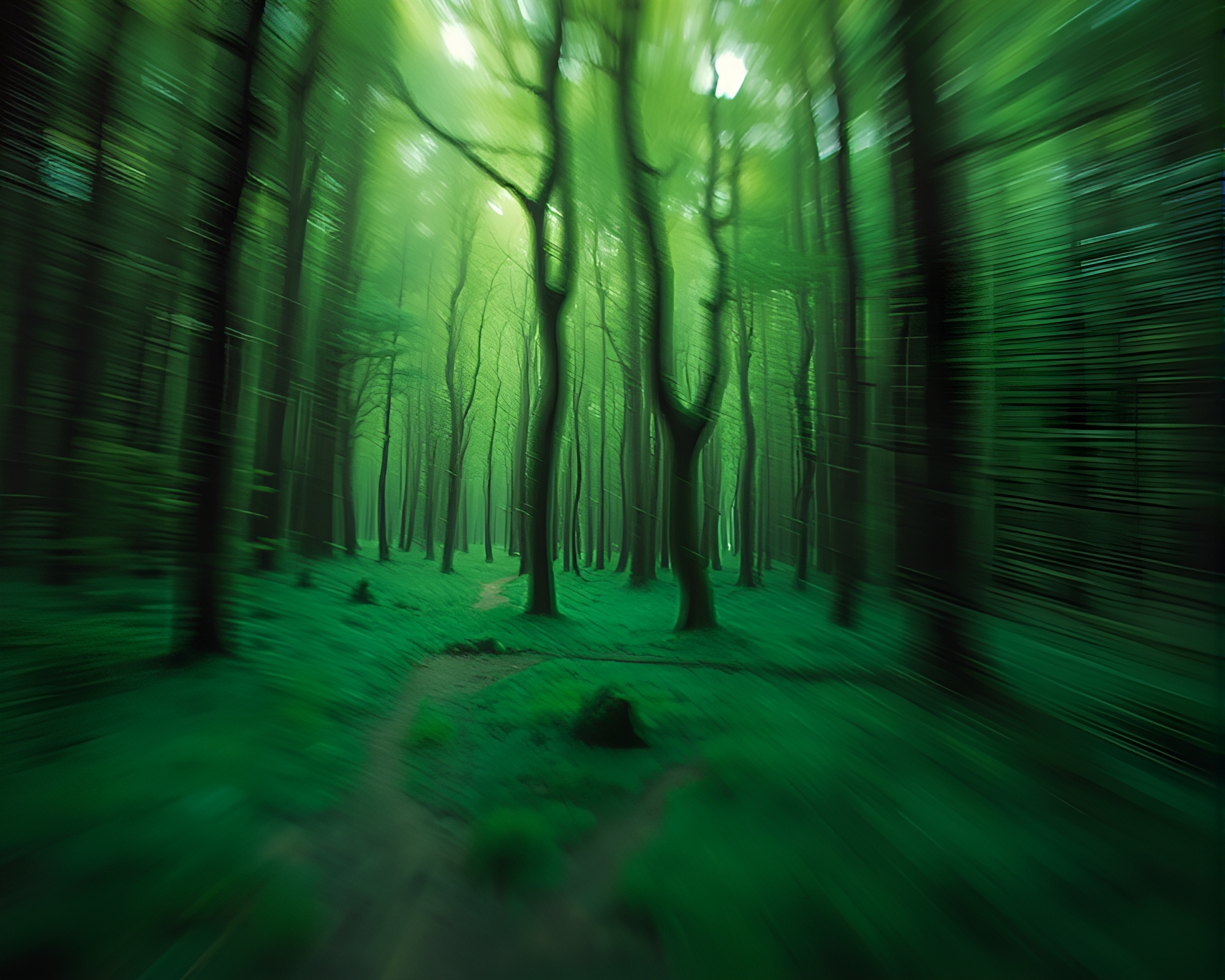 Enchanted Forest Time Vortex with Dripped Paint Style – free AI stock image