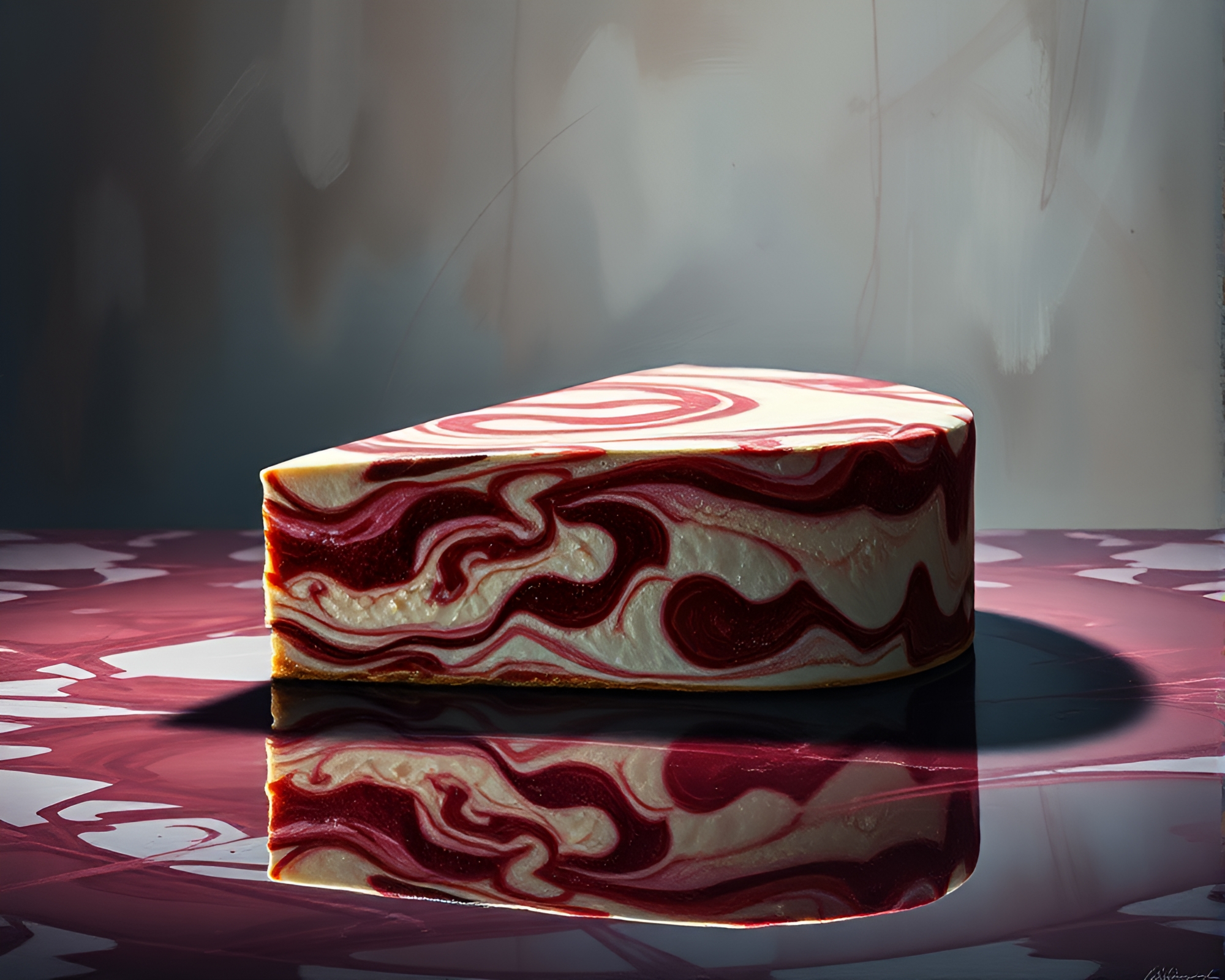 Marbled Cake Illuminated by Chiaroscuro Reflections – free AI stock image