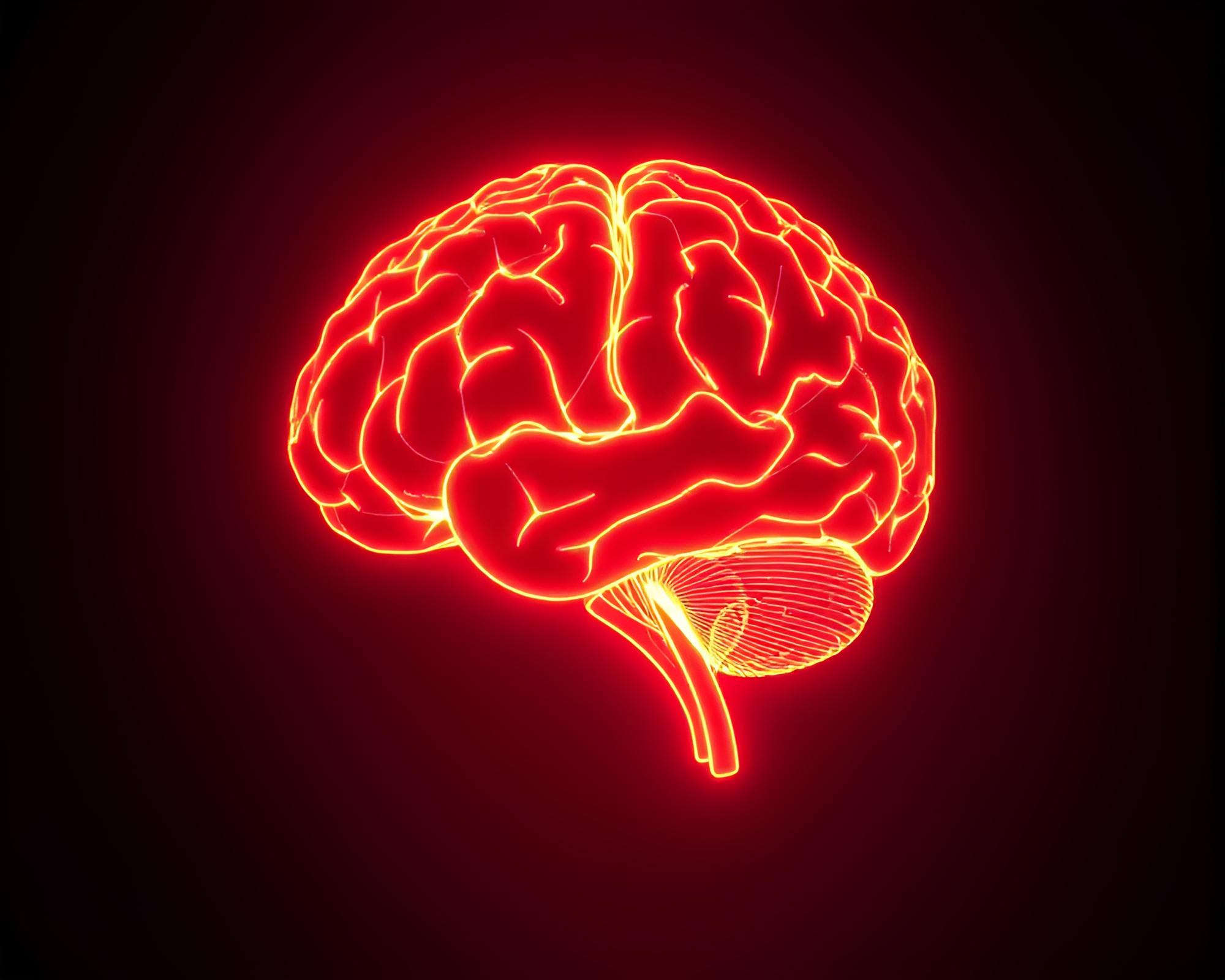 Neon Wireframe AI Brain in Generative Adversarial Network Art – free AI stock image