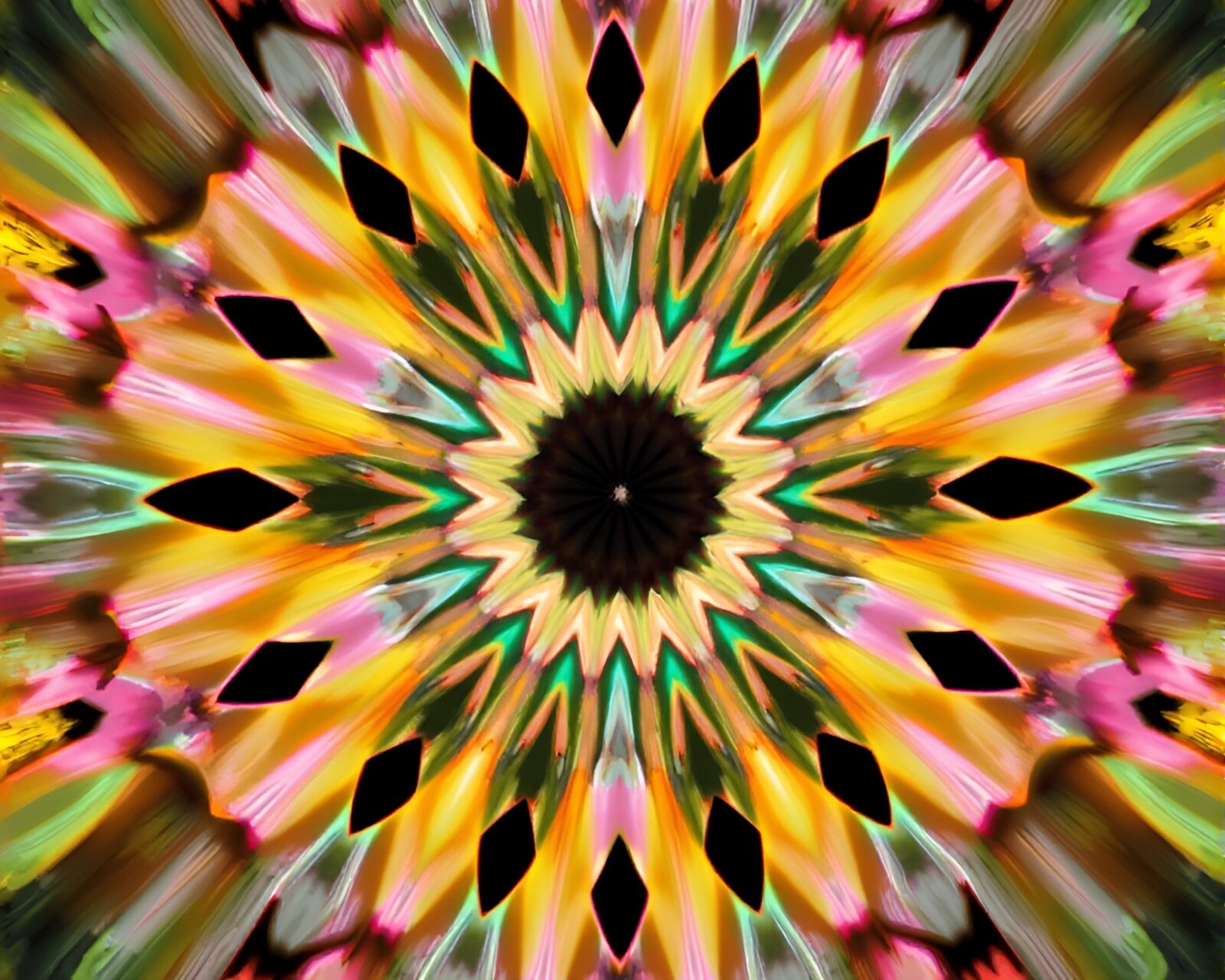 Abstract artwork with symmetrical patterns in soft pastel colors
